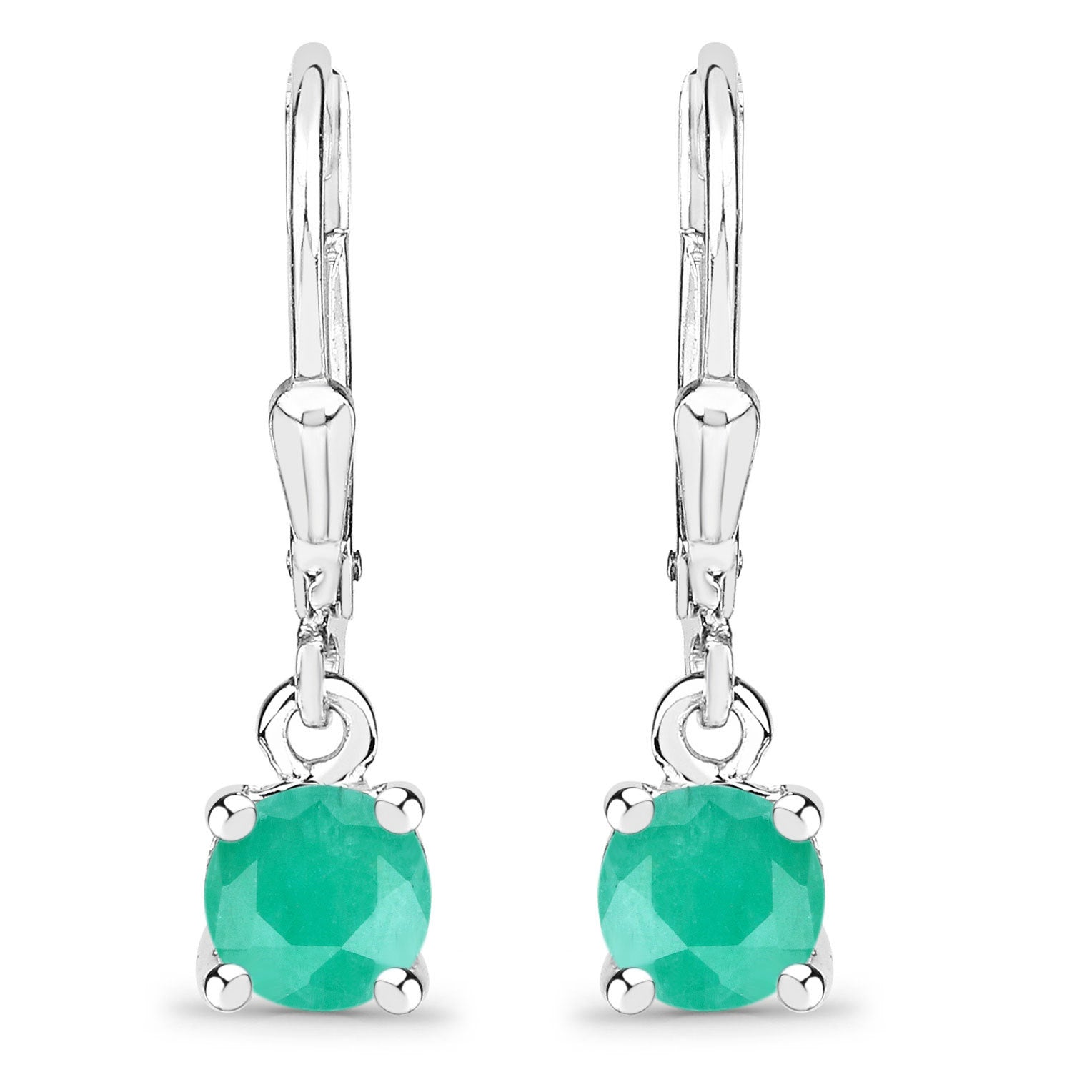 0.92 Carat Genuine Emerald .925 Sterling Silver Earrings on sale at MyriadMart