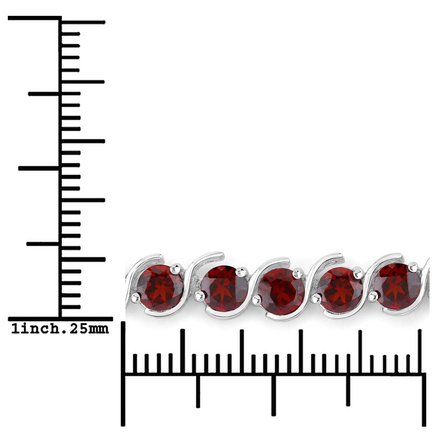 3.30 Carat Genuine Garnet .925 Sterling Silver Bracelet on sale at MyriadMart