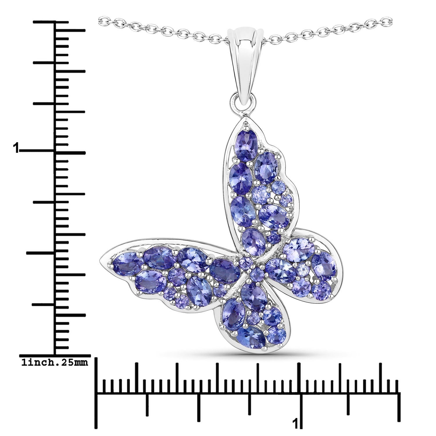 3.78 Carat Genuine Tanzanite .925 Sterling Silver Pendant on sale at MyriadMart