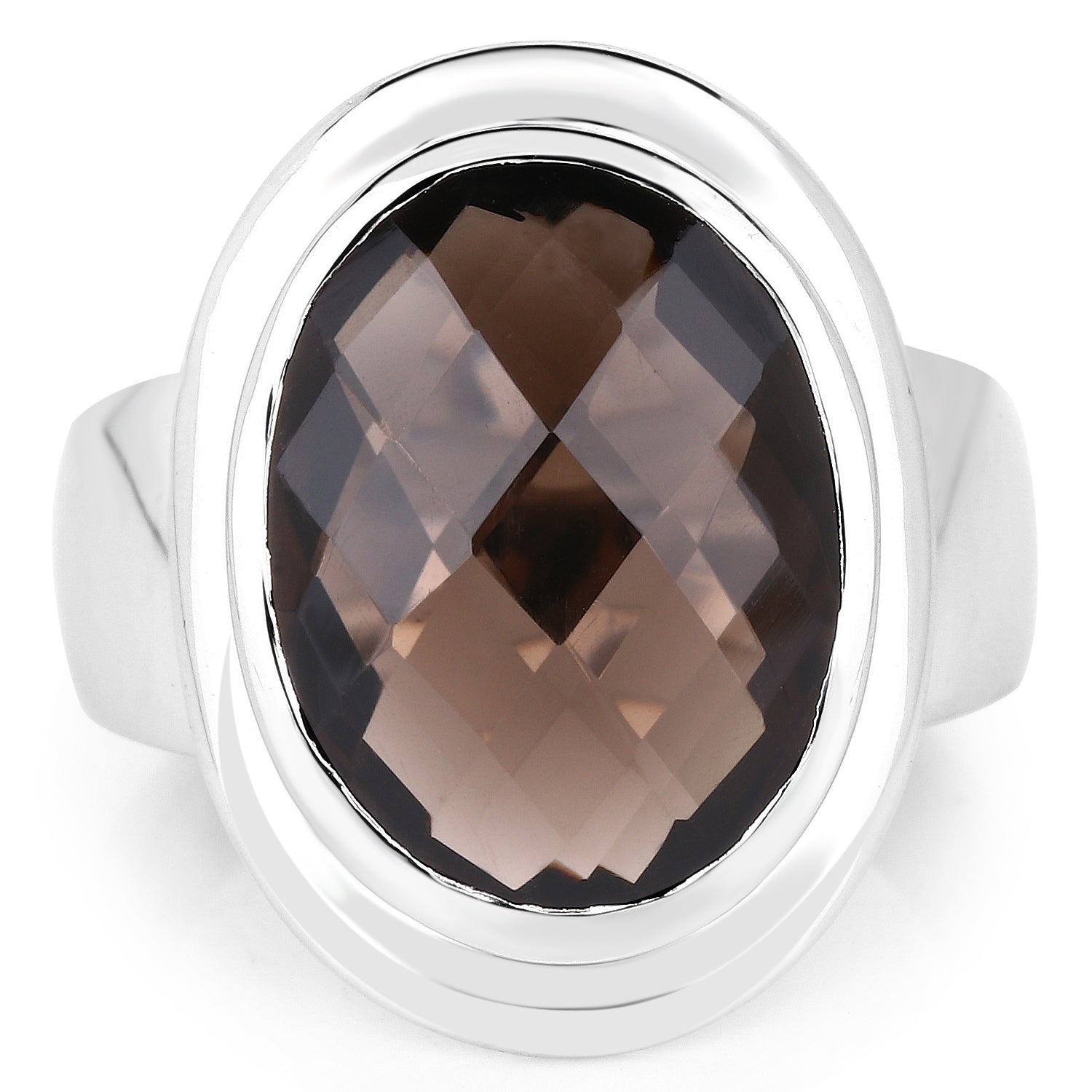 7.90 Carat Genuine Smoky Quartz .925 Sterling Silver Ring on sale at MyriadMart