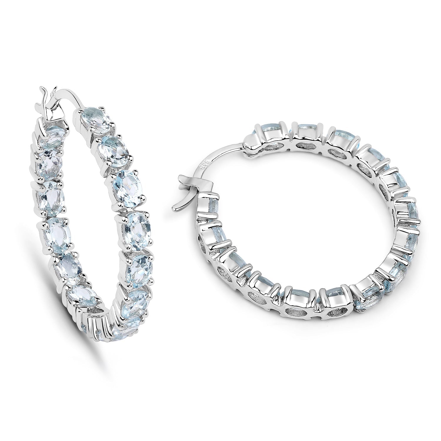 5.70 Carat Genuine Blue Topaz .925 Sterling Silver Earrings on sale at MyriadMart