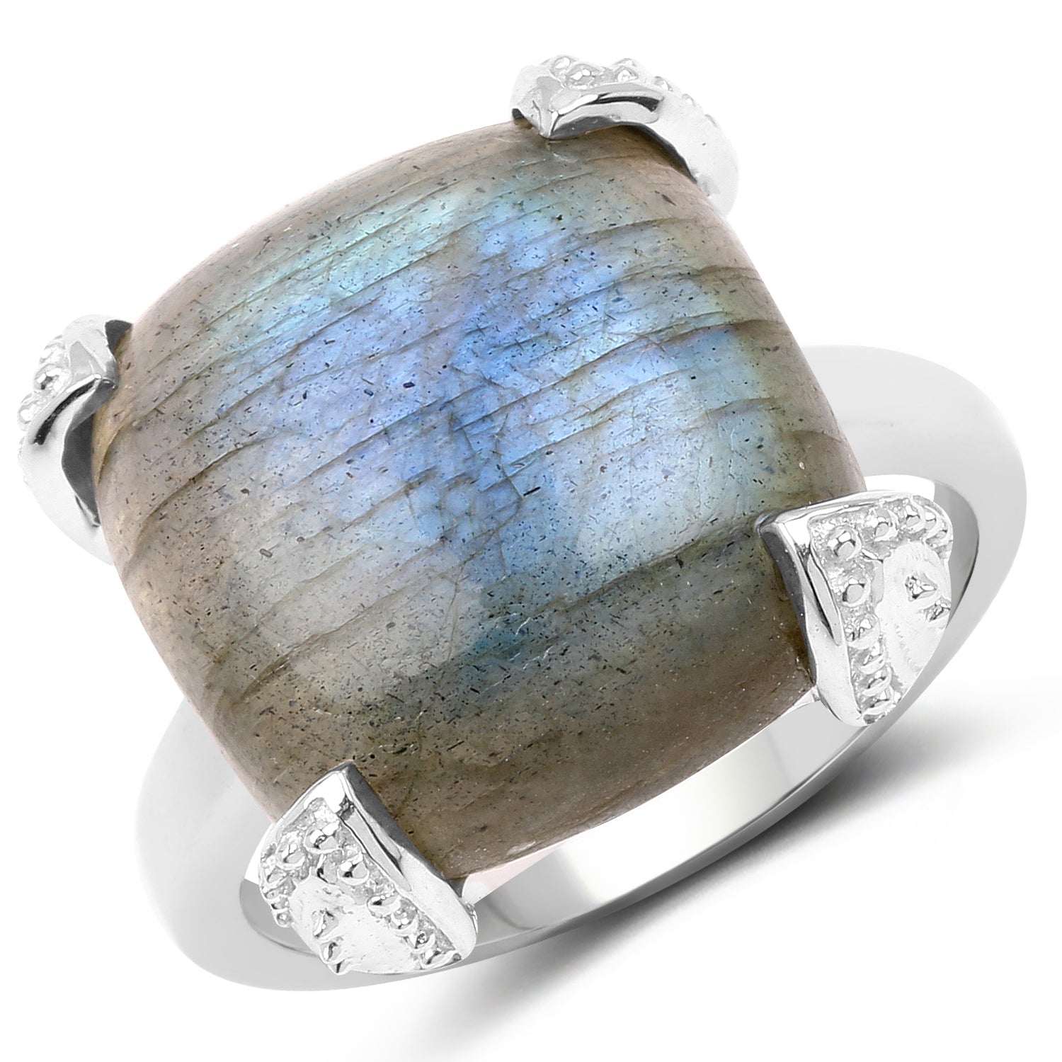 16.95 Carat Genuine Labradorite .925 Sterling Silver Ring on sale at MyriadMart