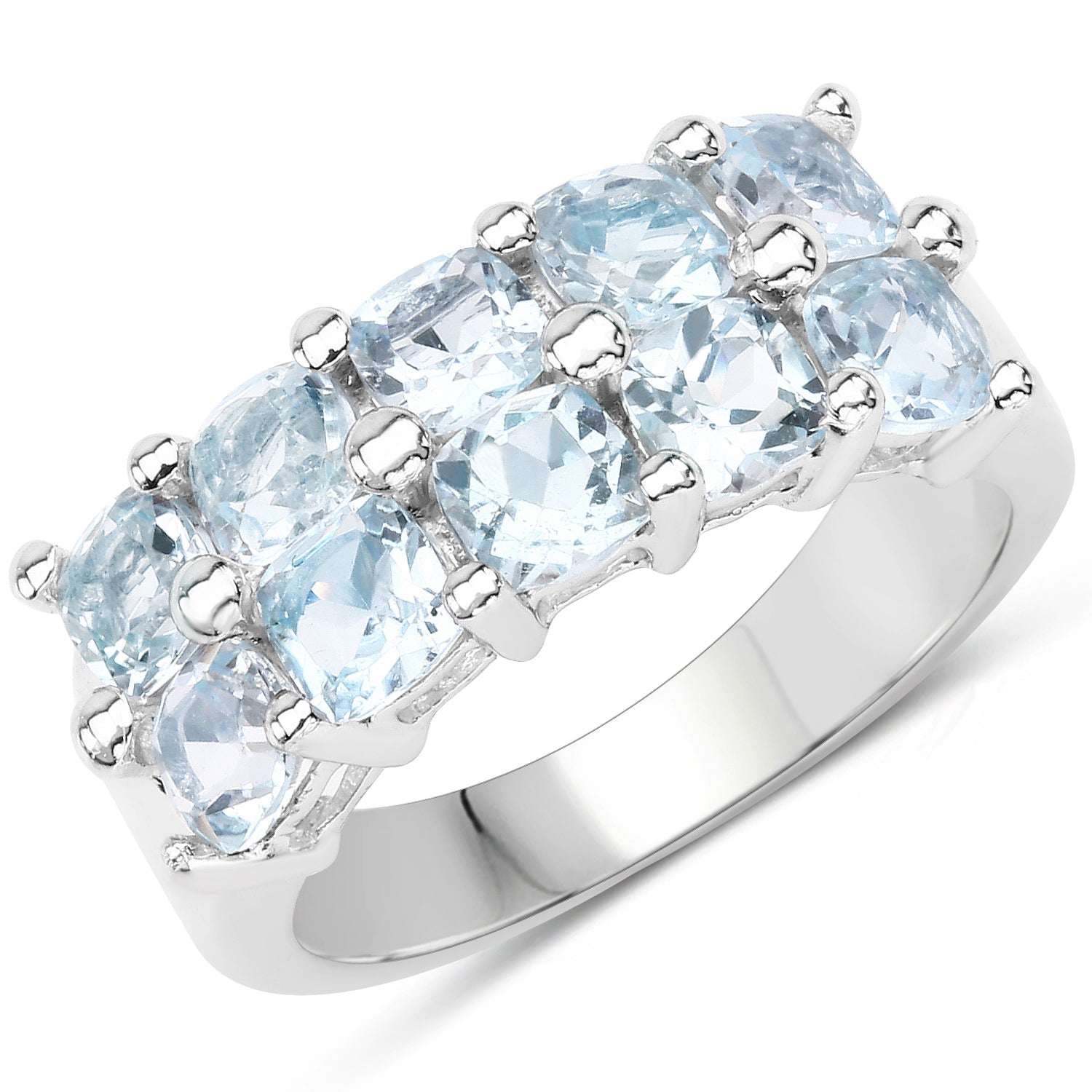 3.60 Carat Genuine Blue Topaz .925 Sterling Silver Ring on sale at MyriadMart