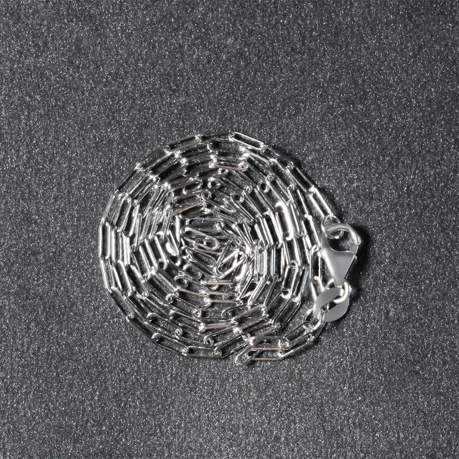 14K White Gold Fine Paperclip Chain 1.5mm on sale at MyriadMart