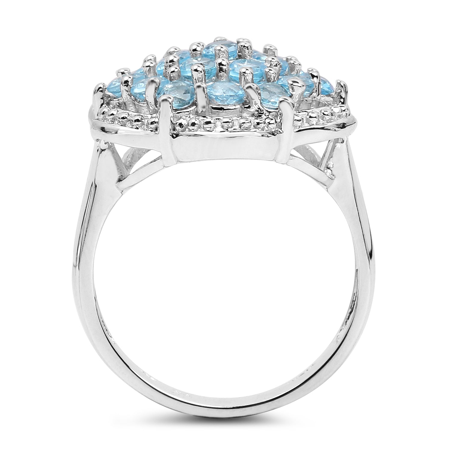 1.90 Carat Genuine Swiss Blue Topaz .925 Sterling Silver Ring on sale at MyriadMart