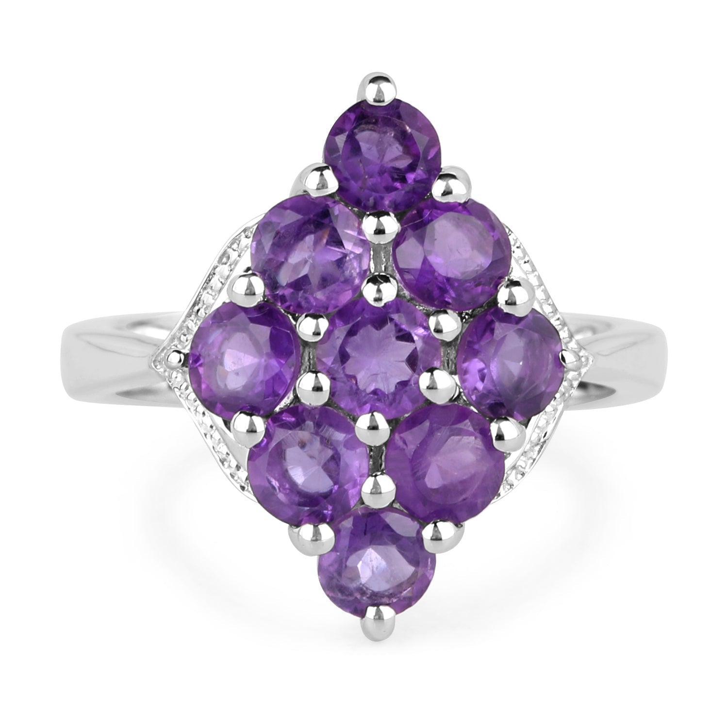 2.16 Carat Genuine Amethyst .925 Sterling Silver Ring on sale at MyriadMart