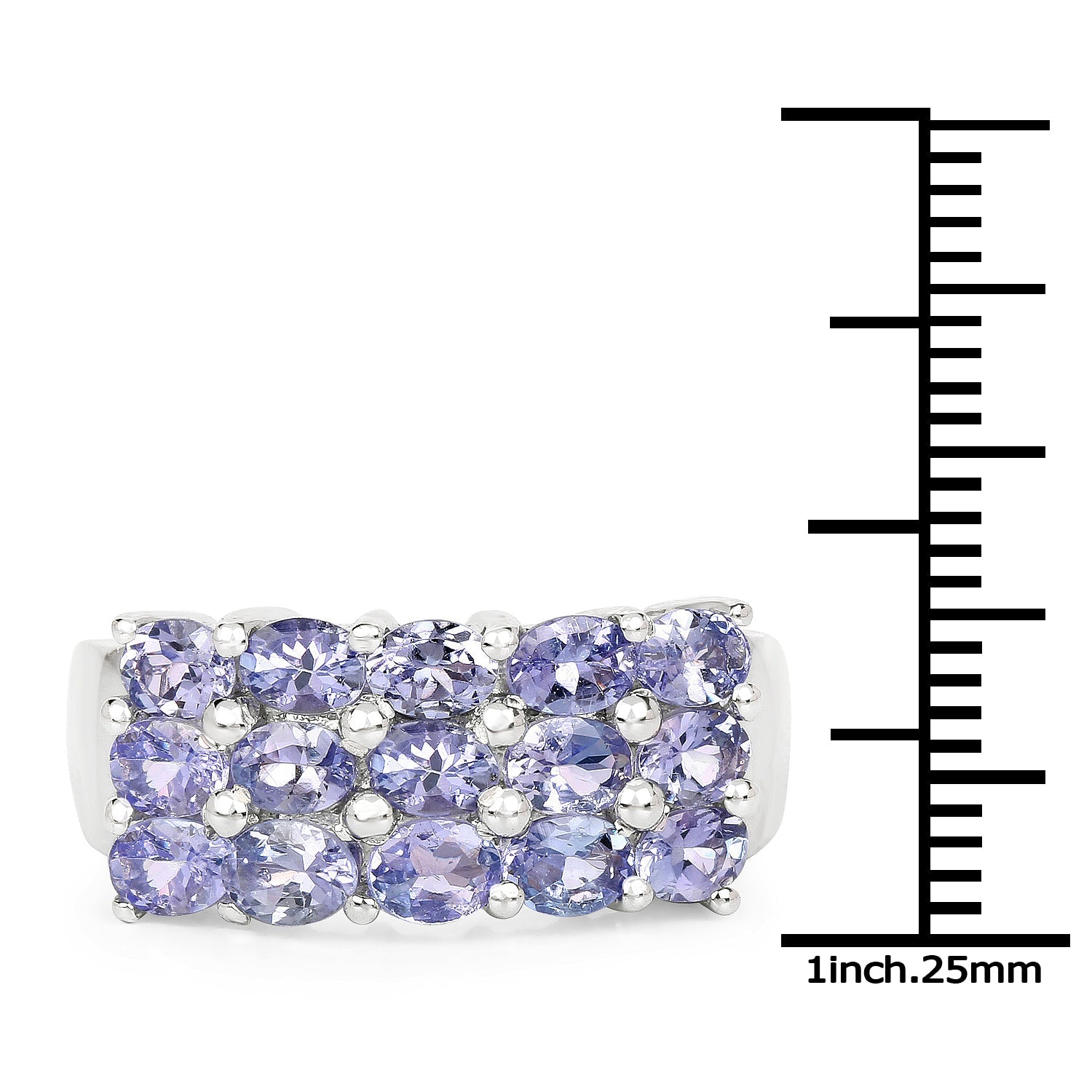 2.55 Carat Genuine Tanzanite .925 Sterling Silver Ring on sale at MyriadMart