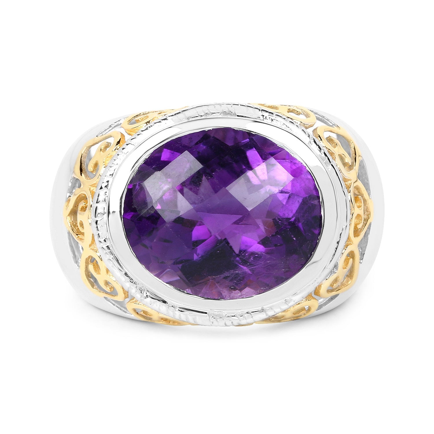 6.92 Carat Genuine Amethyst .925 Sterling Silver Ring on sale at MyriadMart