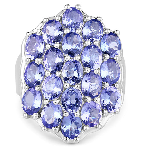 6.27 Carat Genuine Tanzanite .925 Sterling Silver Ring on sale at MyriadMart