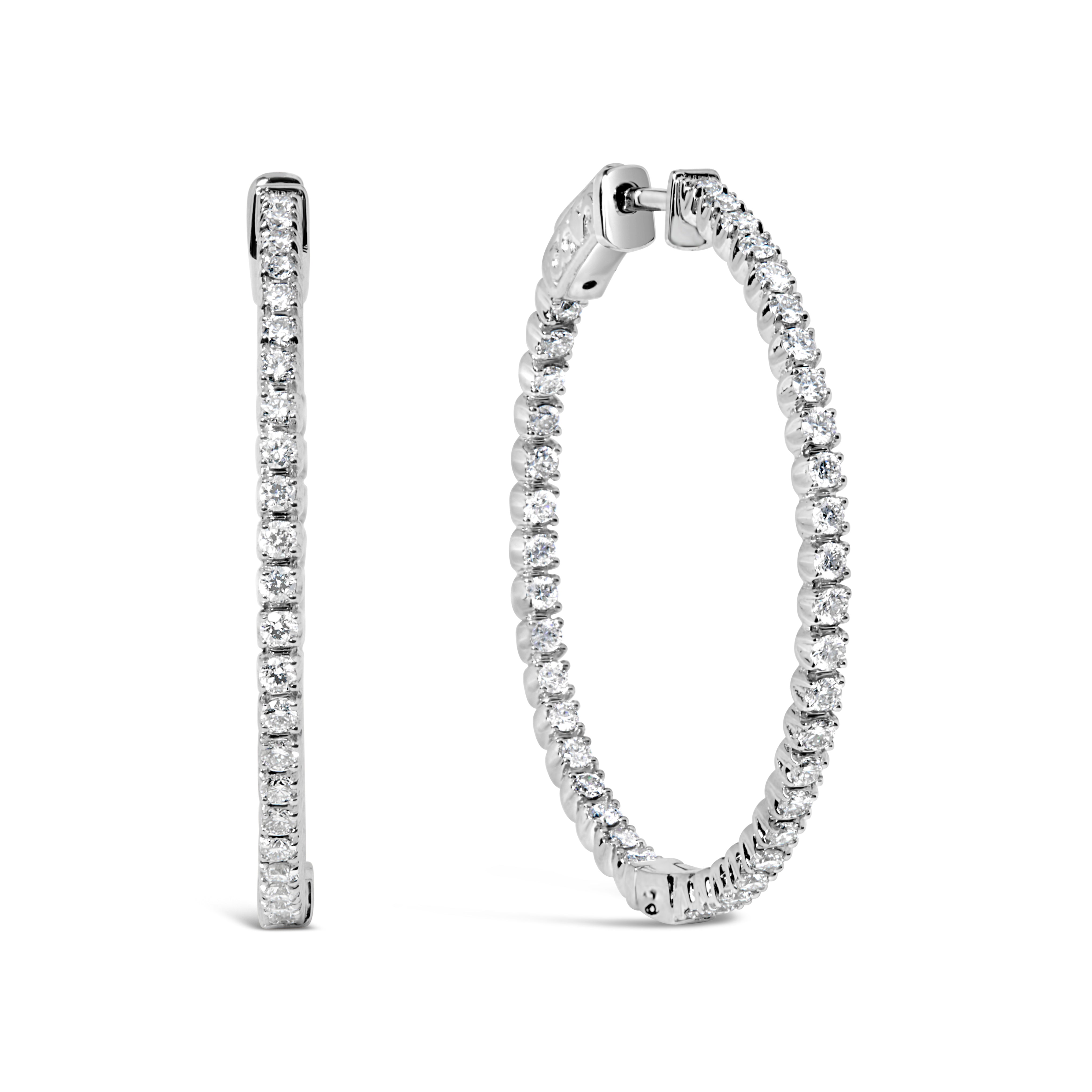 14K White Gold 1 1/2 Cttw Lab Grown Diamond Inside Out Hoop Earrings G-H Color, VS2-SI1 Clarity on sale at MyriadMart
