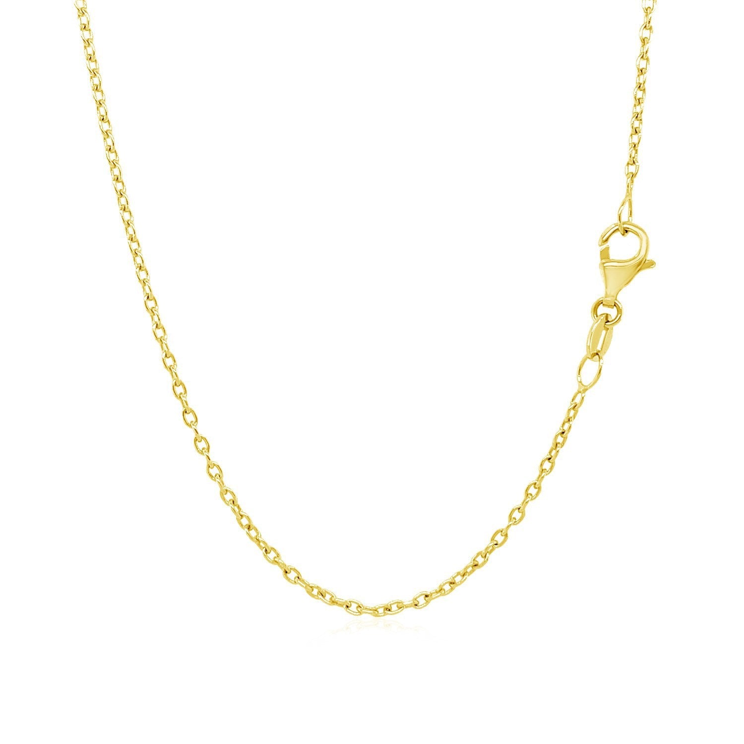 14k Yellow Gold Round Cable Link Chain 1.5mm on sale at MyriadMart