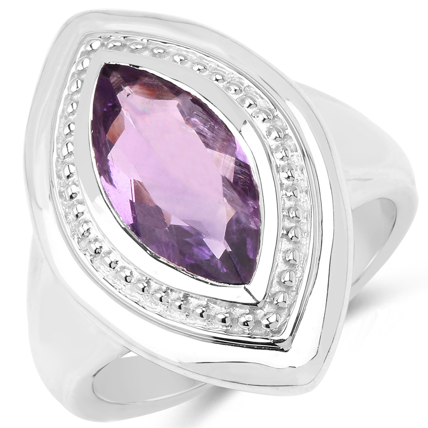 2.00 Carat Genuine Amethyst .925 Sterling Silver Ring on sale at MyriadMart