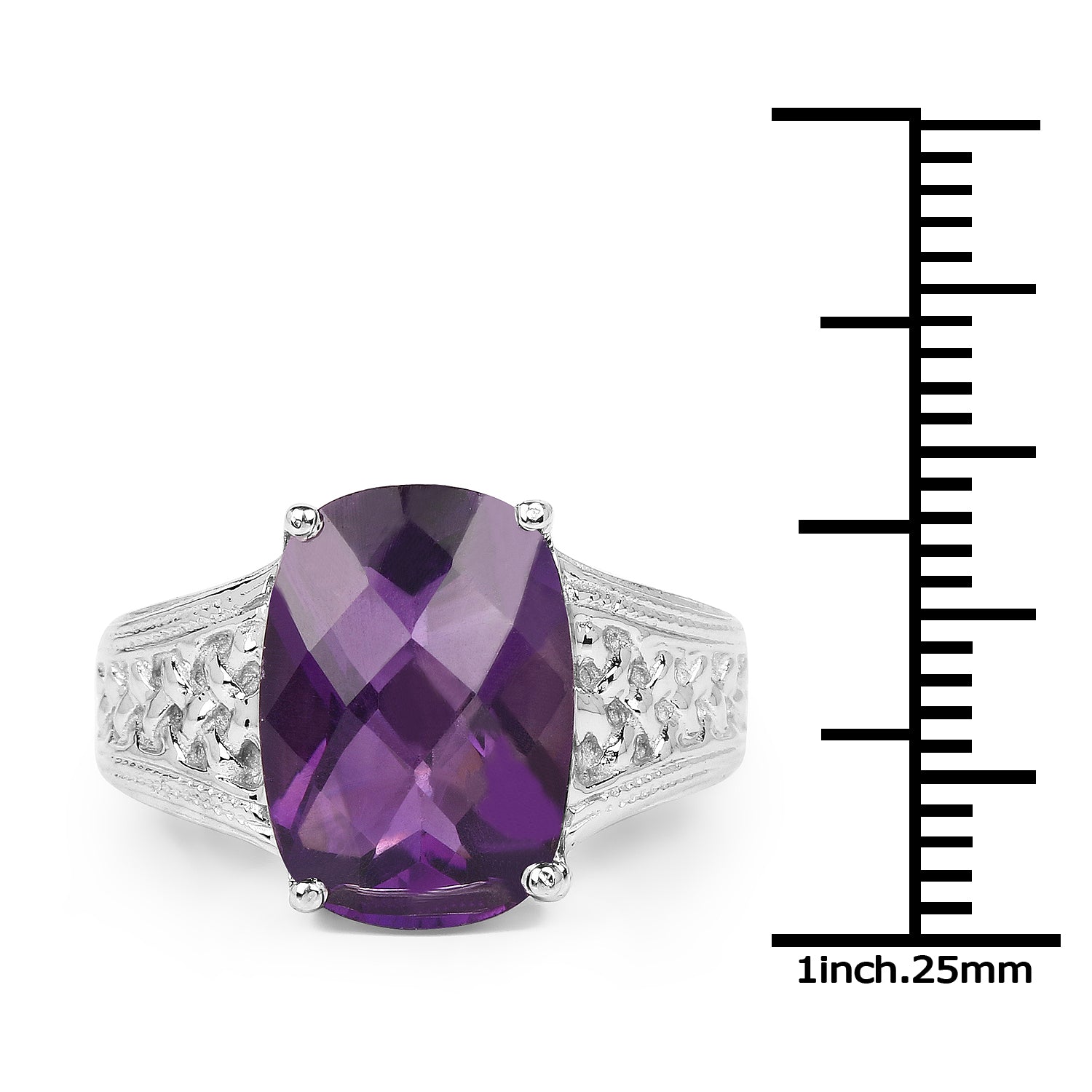6.50 Carat Genuine Amethyst .925 Sterling Silver Ring on sale at MyriadMart