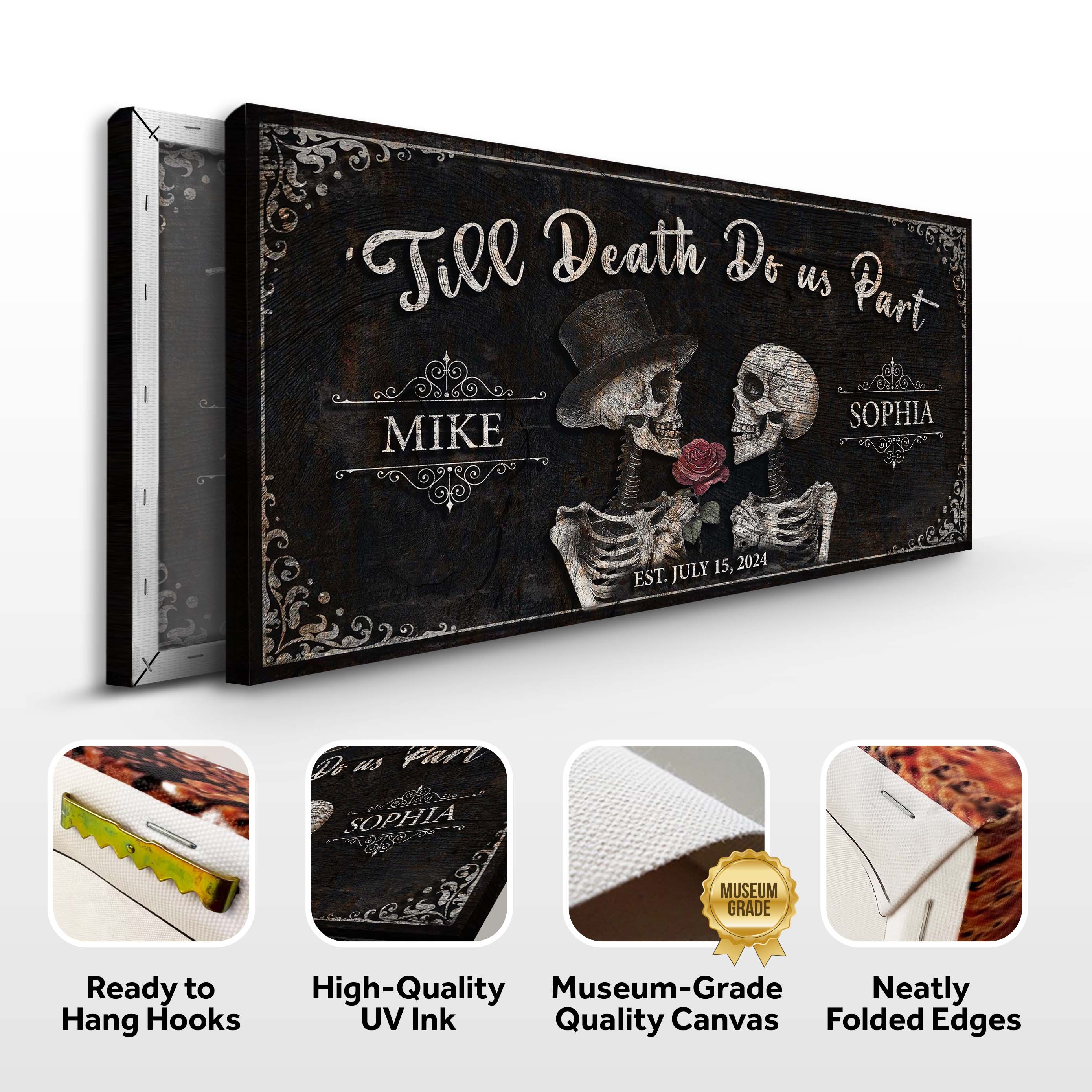 Till Death Do Us Part Skeleton Couple Sign III on sale at MyriadMart