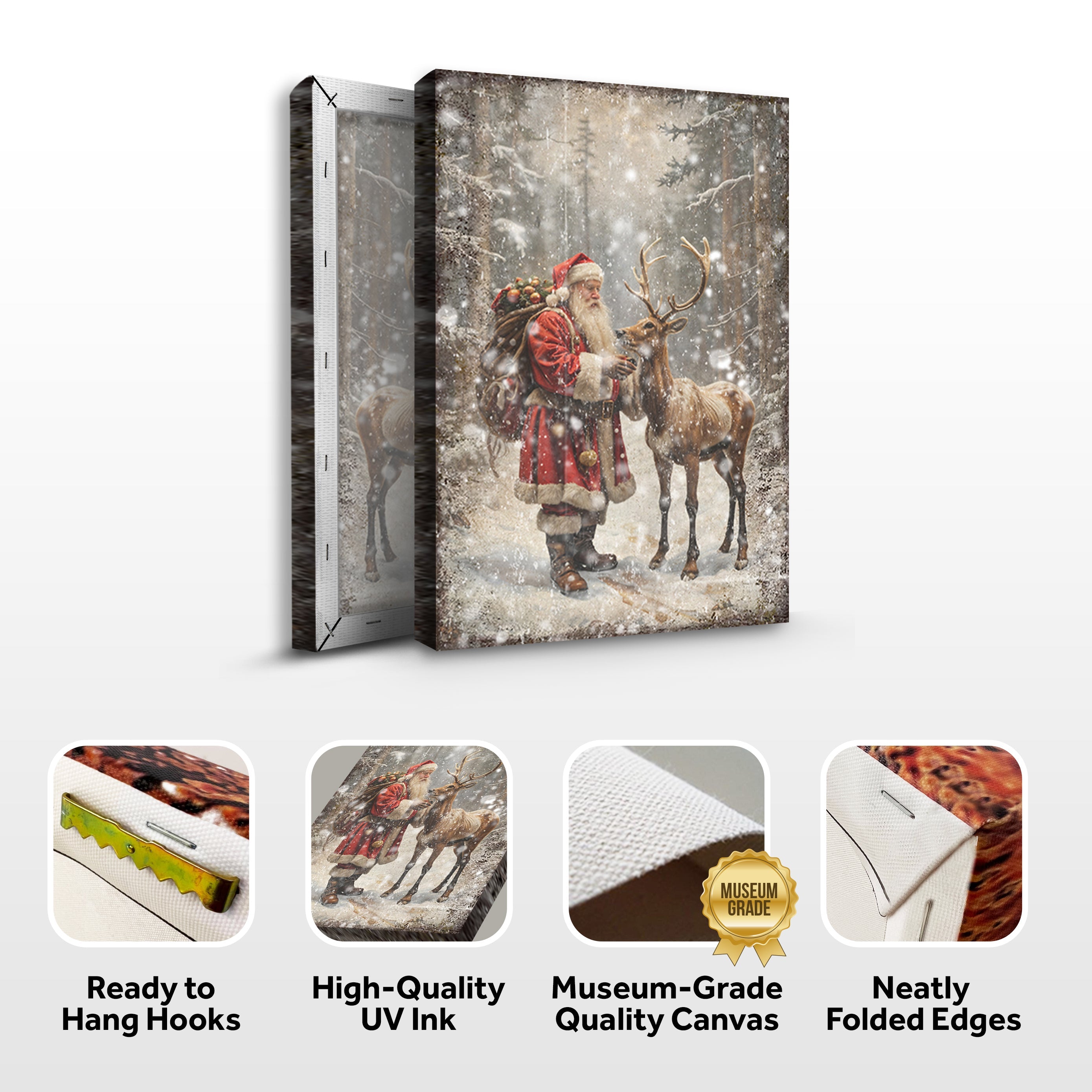 Vintage Woodland Santa Christmas Wall Art II on sale at MyriadMart