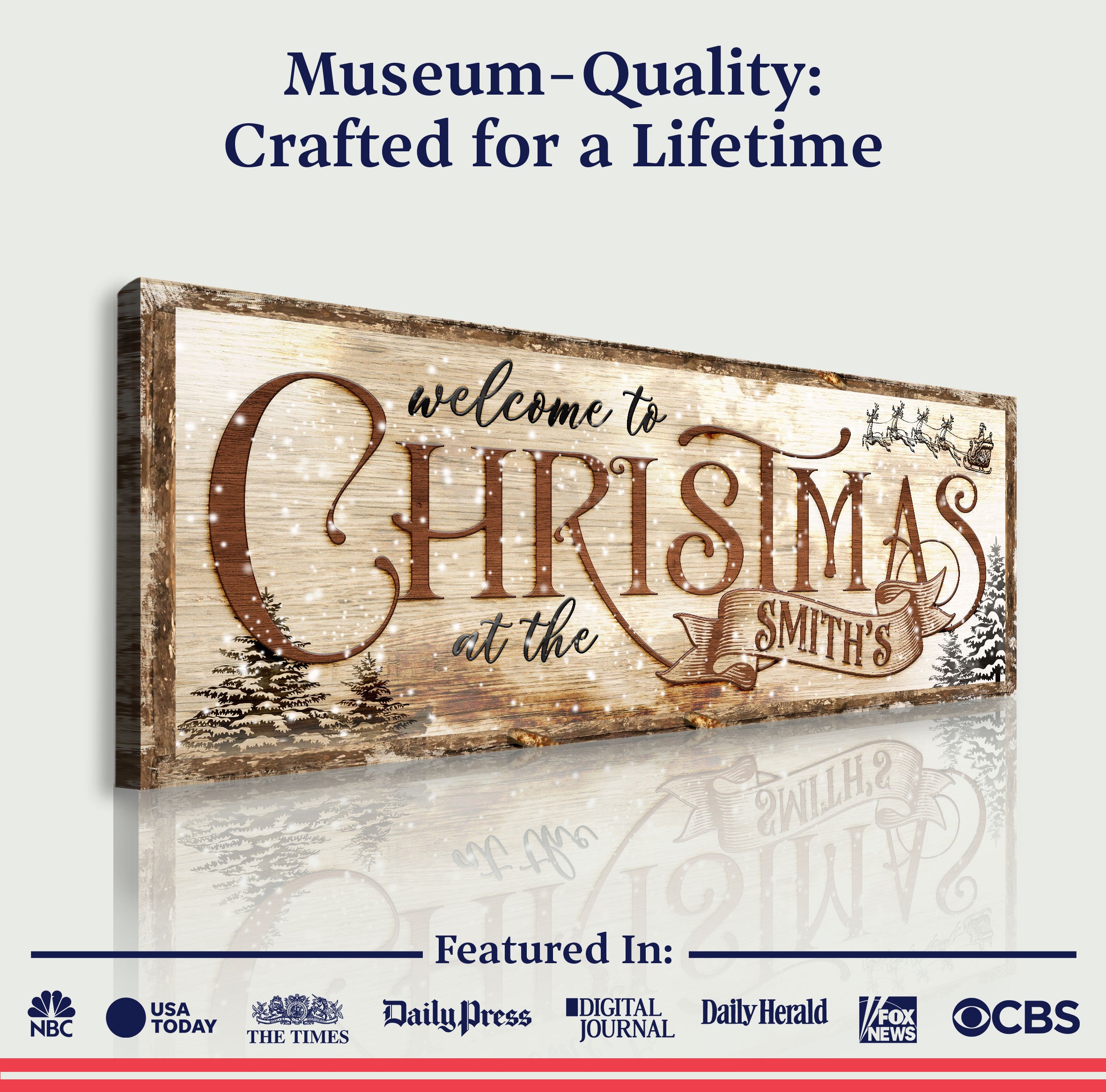 Family Welcome To Christmas Sign on sale at MyriadMart