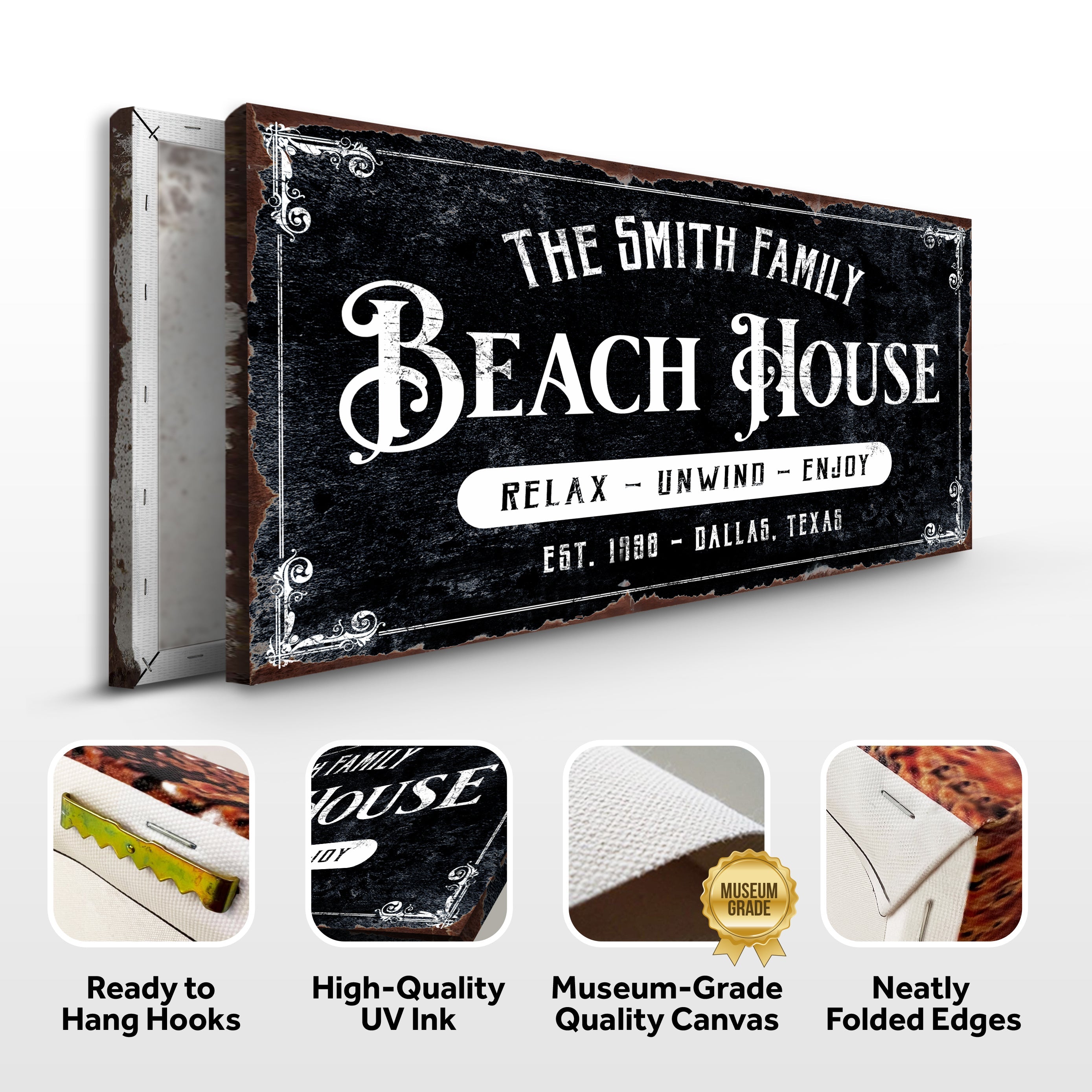 Beach House Personalized Sign III on sale at MyriadMart