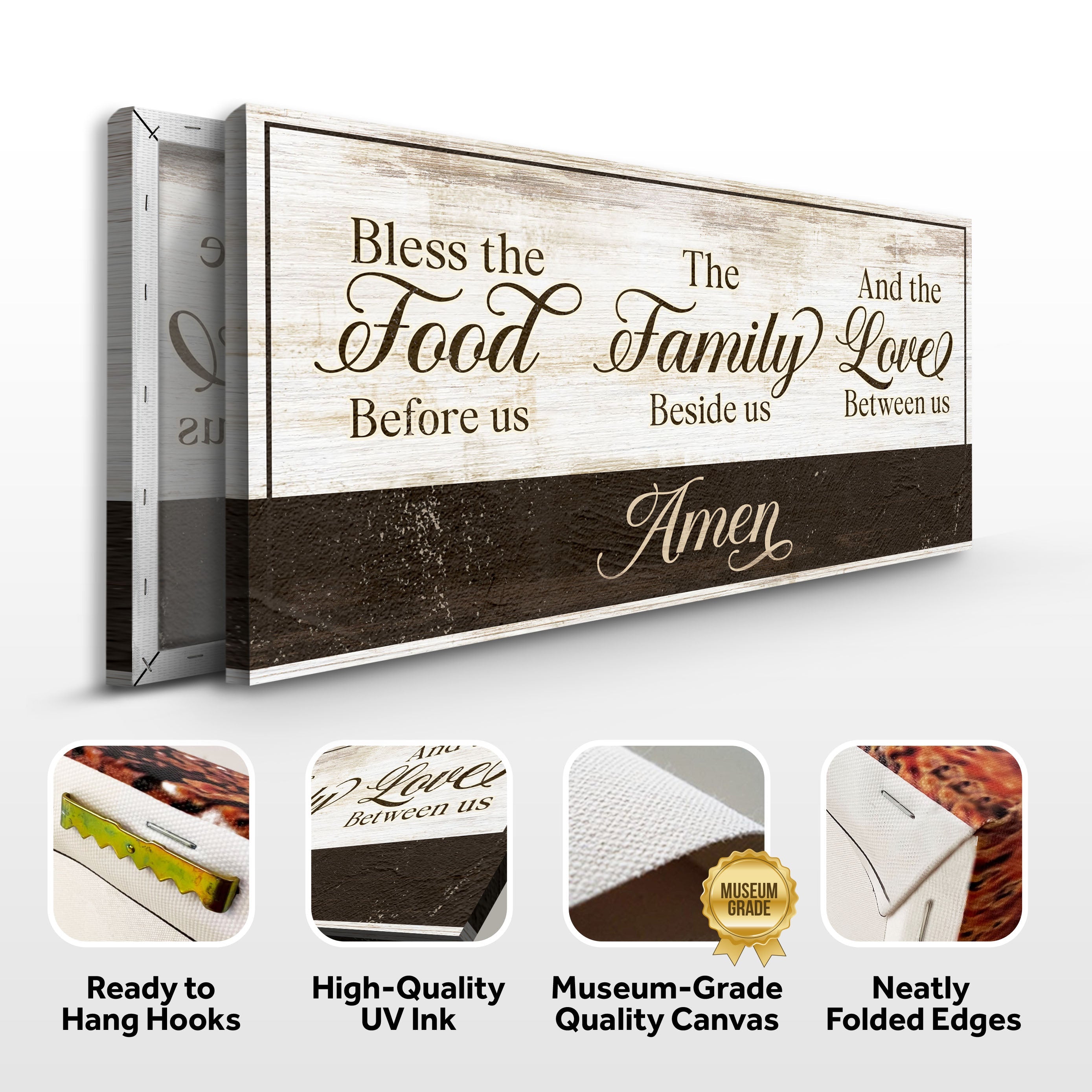 Bless The Food Before Us And The Love Between Us Sign V on sale at MyriadMart