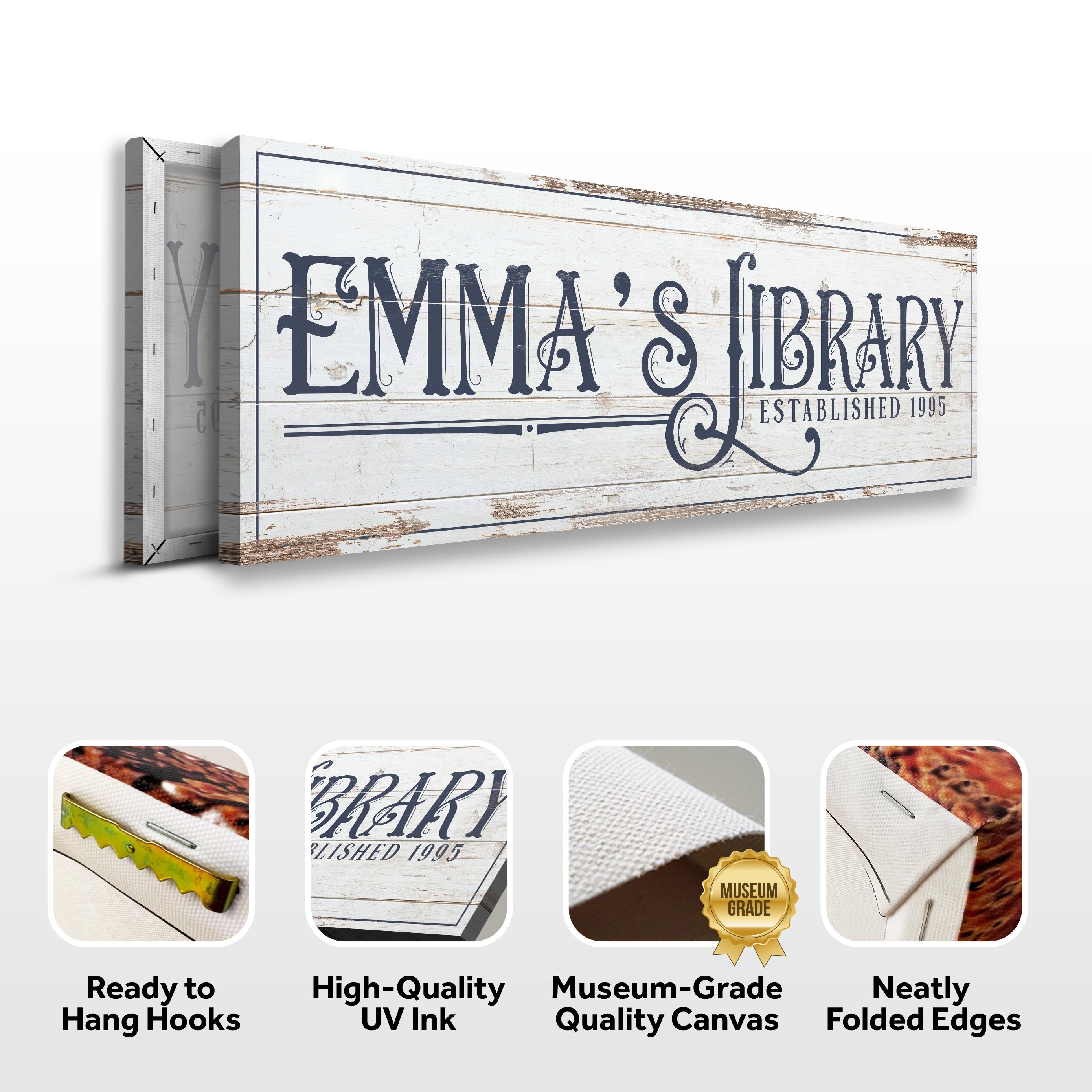Personalized Library Sign II on sale at MyriadMart