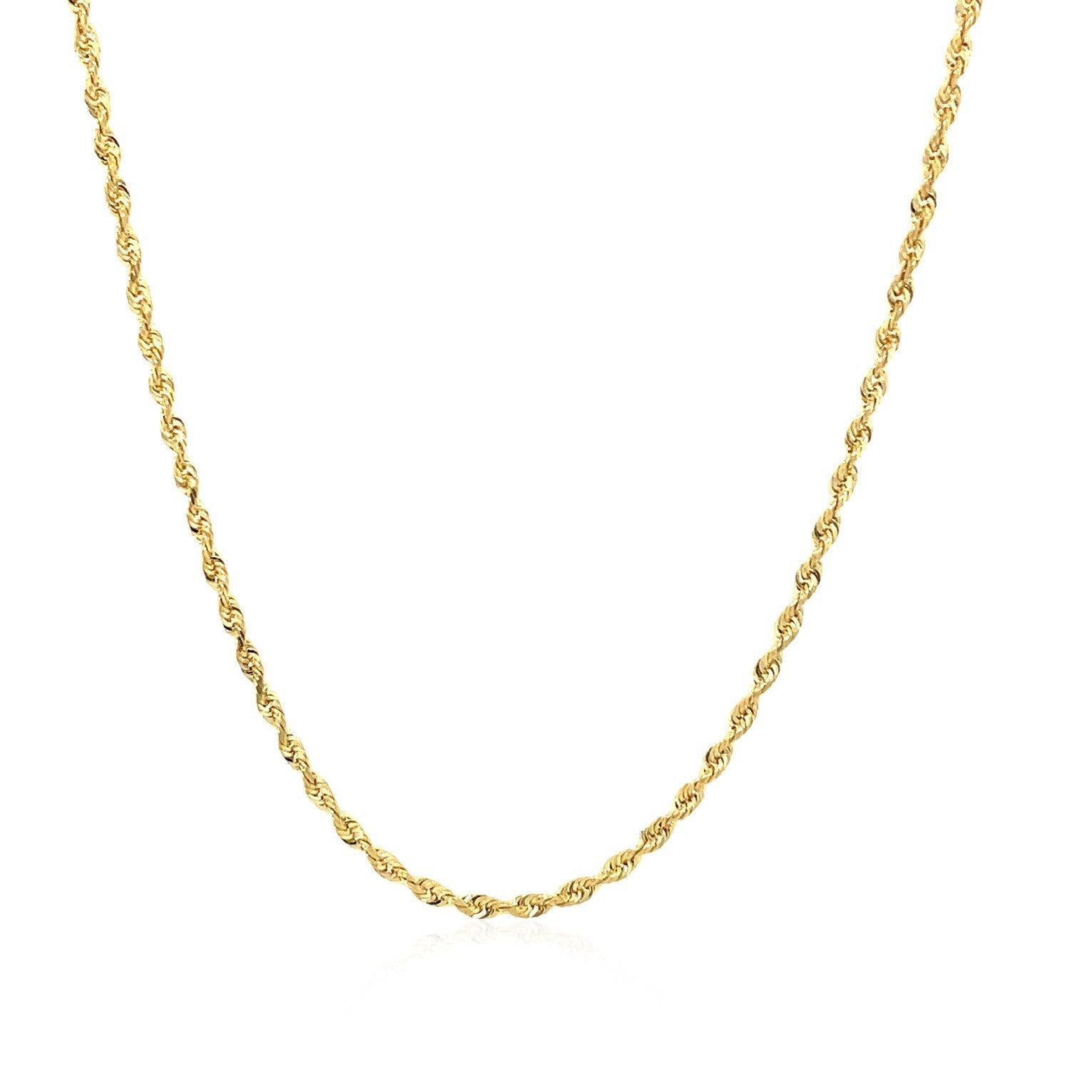 14k Yellow Gold Solid Diamond Cut Rope Chain 1.60 mm on sale at MyriadMart
