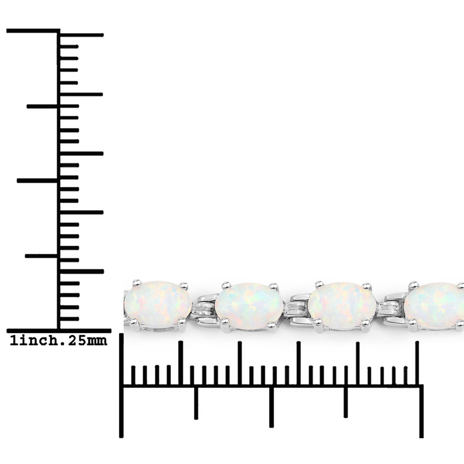 3.50 Carat Genuine Created Opal .925 Sterling Silver Bracelet on sale at MyriadMart
