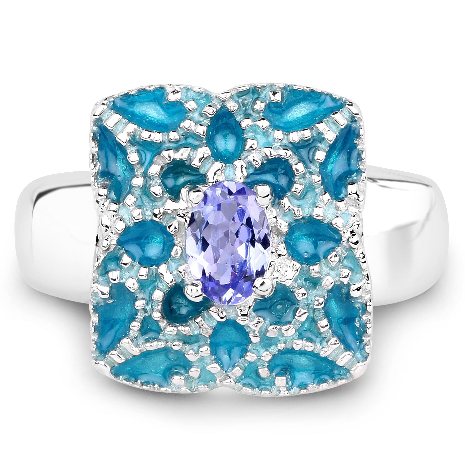 0.44 Carat Genuine Tanzanite .925 Sterling Silver Ring on sale at MyriadMart