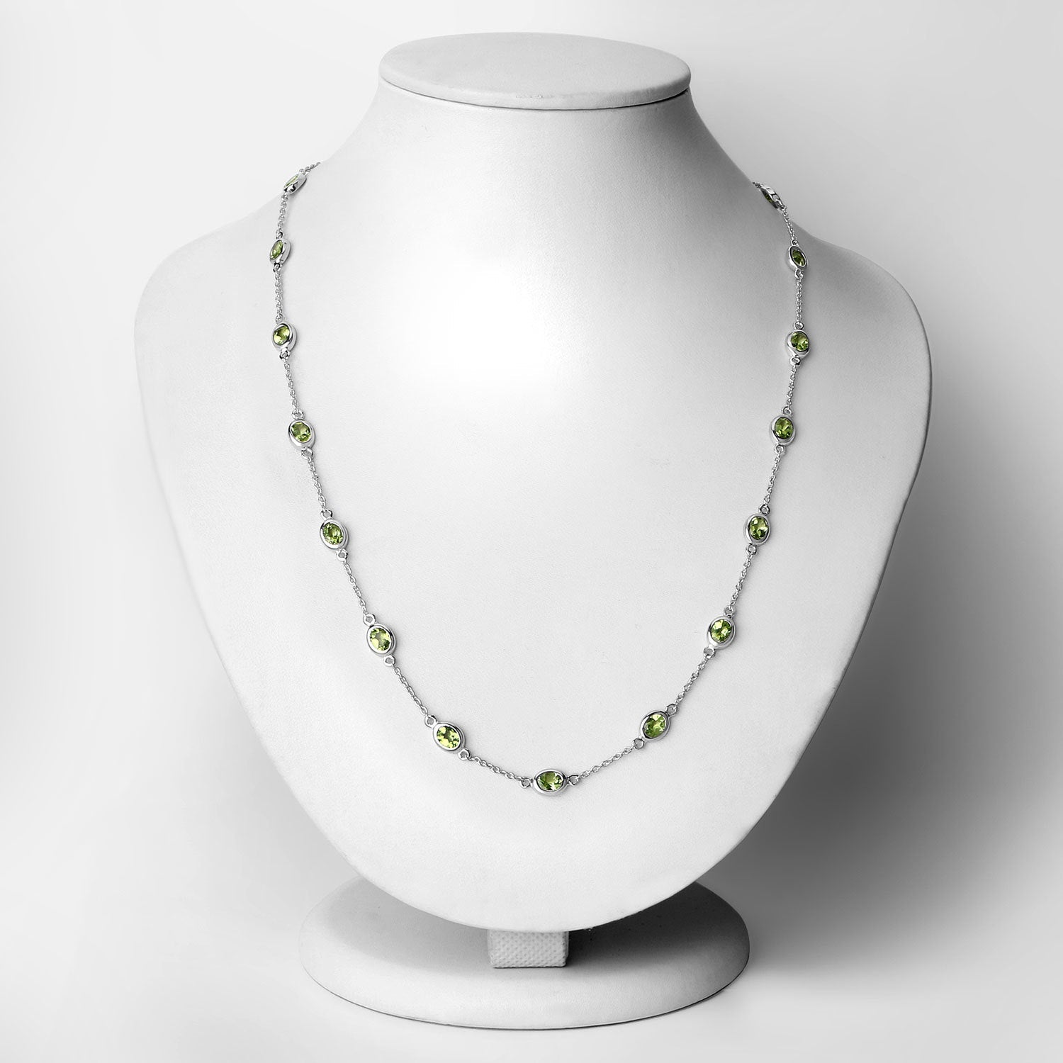 6.30 Carat Genuine Peridot .925 Sterling Silver Necklace on sale at MyriadMart