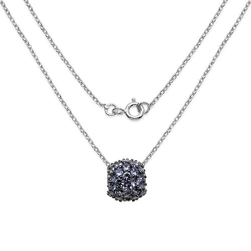 3.08 Carat Genuine Tanzanite .925 Sterling Silver Pendant on sale at MyriadMart