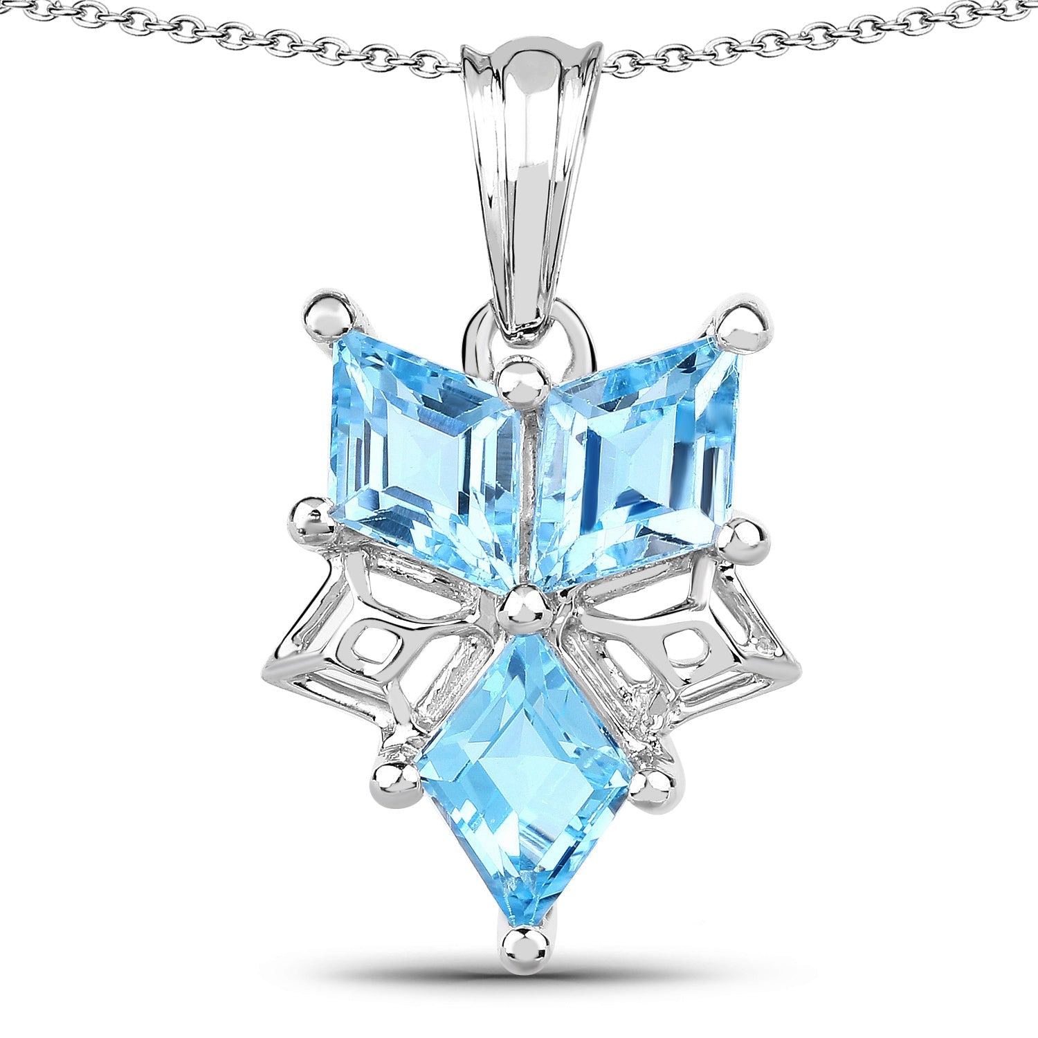 4.65 Carat Genuine Blue Topaz .925 Sterling Silver Pendant on sale at MyriadMart
