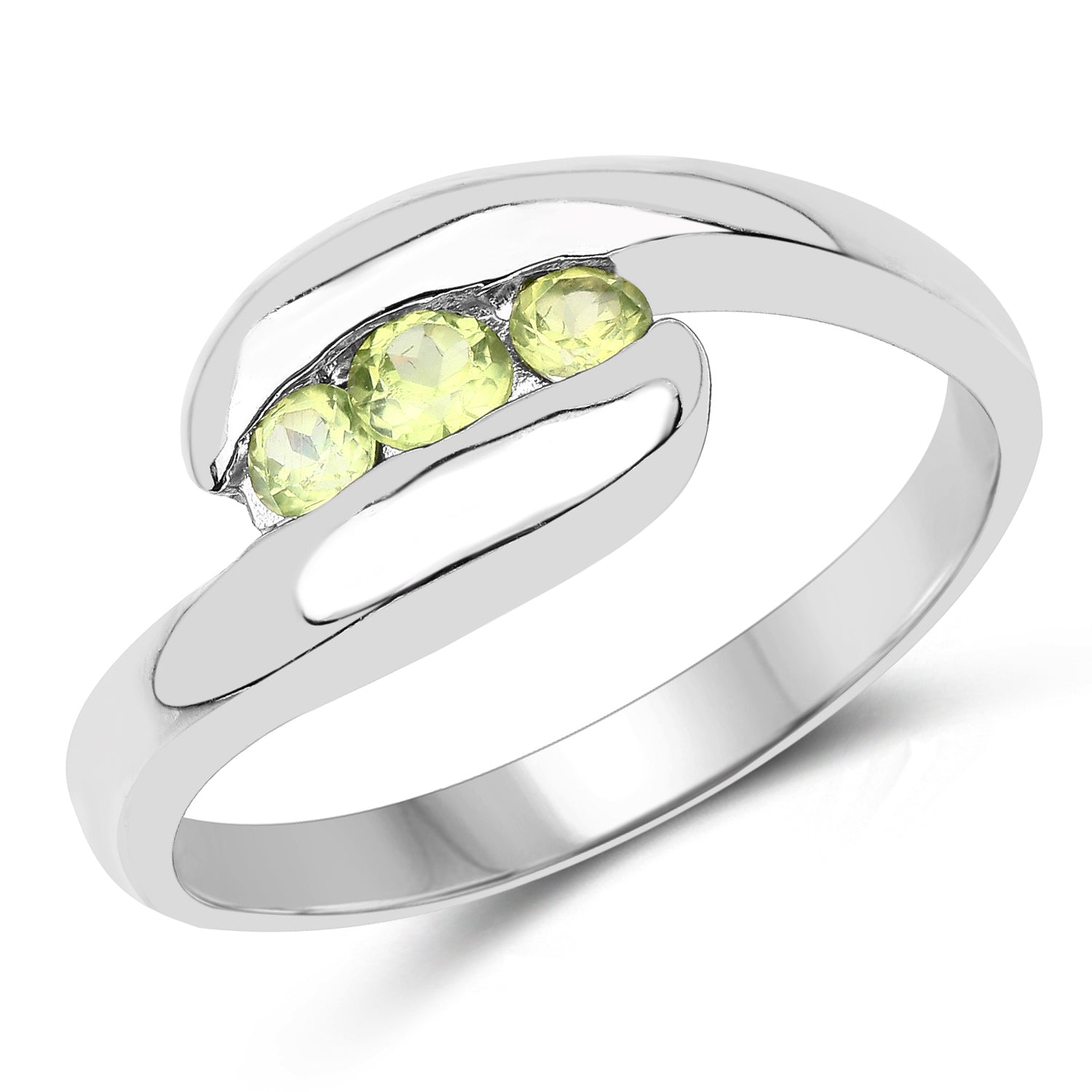 0.56 Carat Genuine Peridot .925 Sterling Silver Ring on sale at MyriadMart