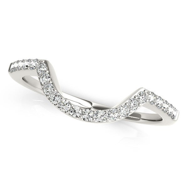 14k White Gold Curved Diamond Wedding Band 1/3 cttw on sale at MyriadMart