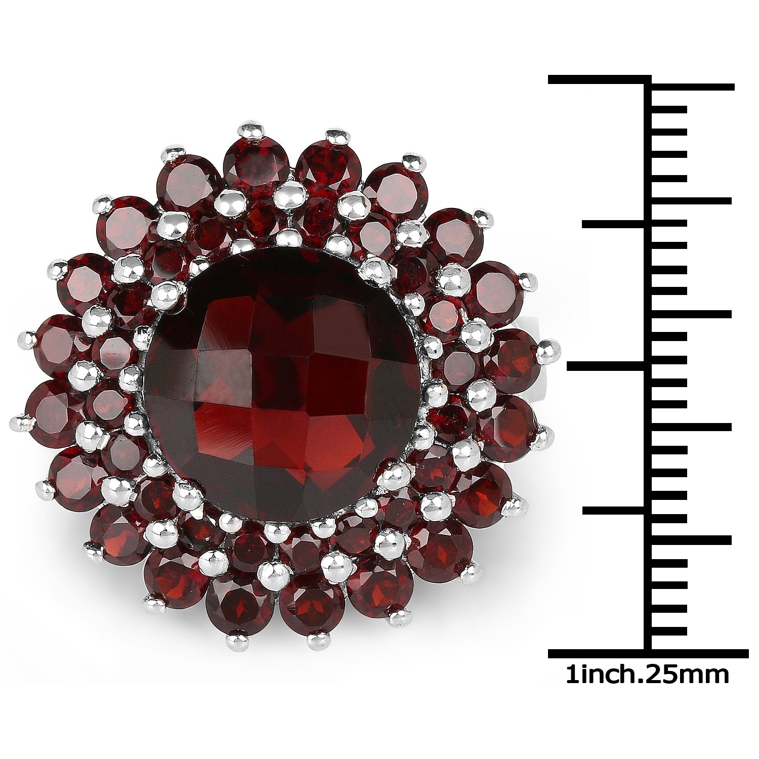9.90 Carat Genuine Garnet .925 Sterling Silver Ring on sale at MyriadMart
