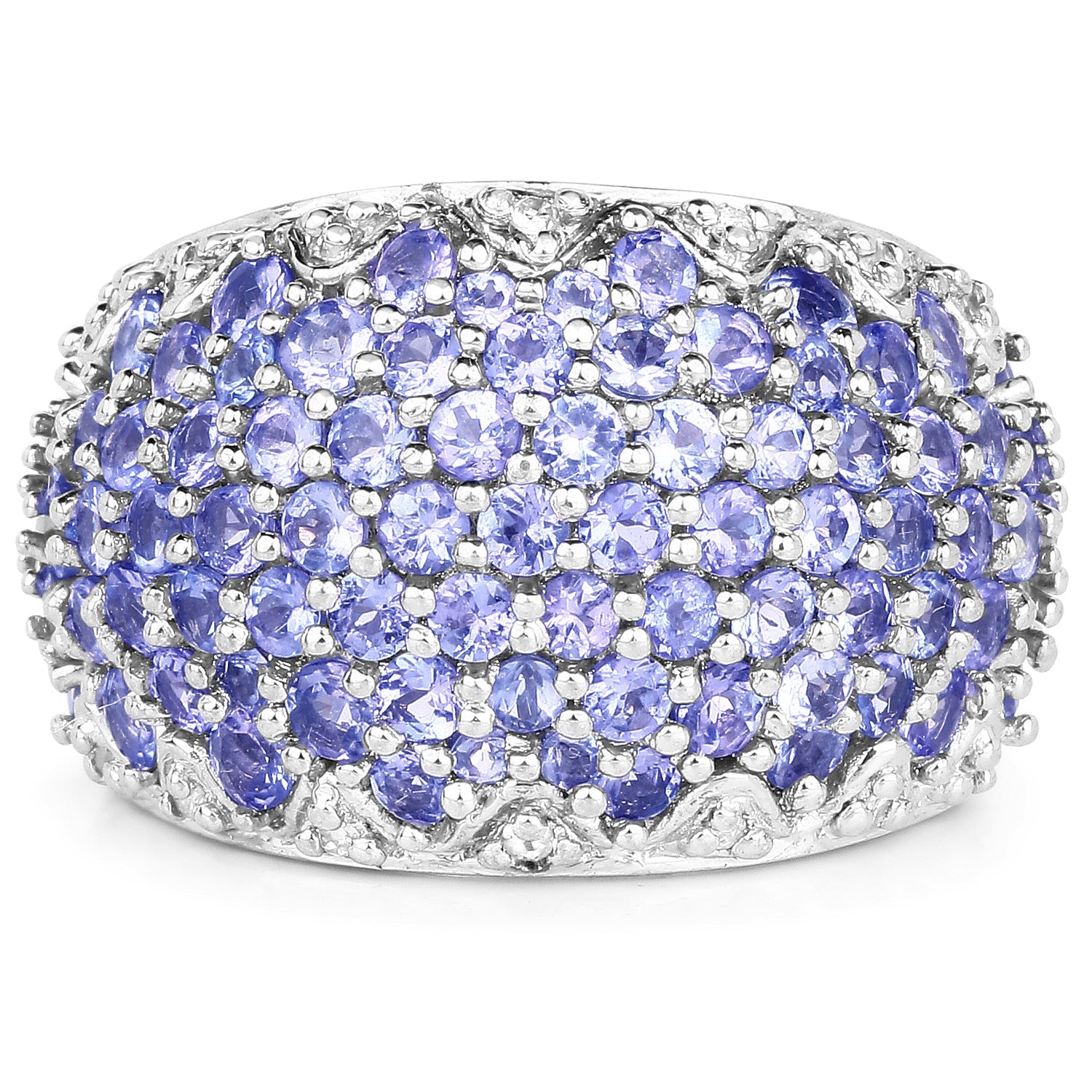 3.01 Carat Genuine Tanzanite and White Diamond .925 Sterling Silver Ring on sale at MyriadMart
