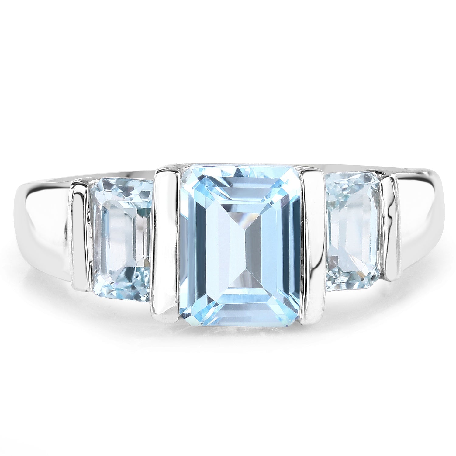 3.21 Carat Genuine Blue Topaz .925 Sterling Silver Ring on sale at MyriadMart