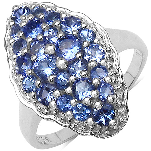 1.25 Carat Genuine Tanzanite .925 Sterling Silver Ring on sale at MyriadMart