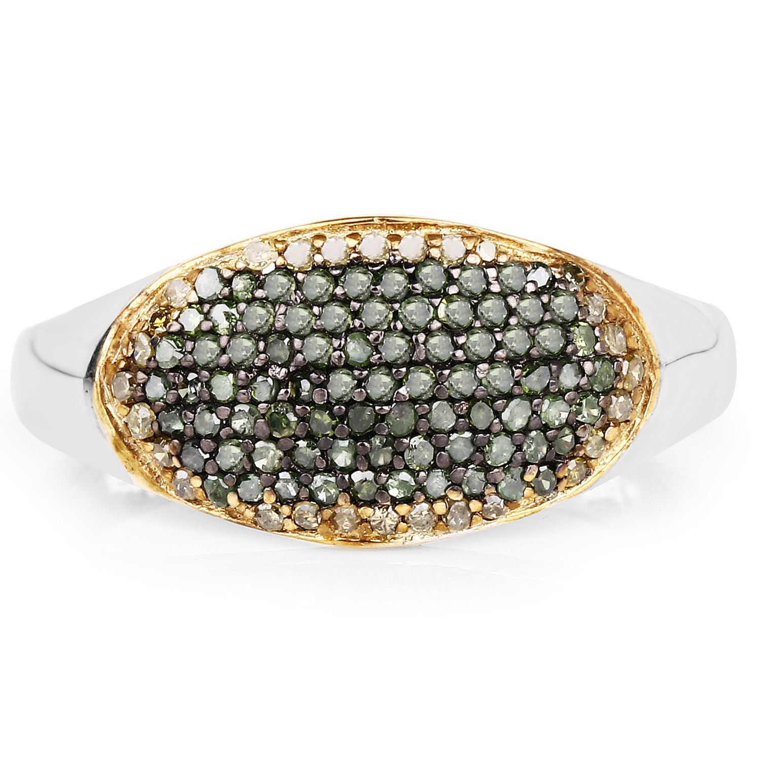 0.45 Carat Genuine Green Diamond and Yellow Diamond .925 Sterling Silver Ring on sale at MyriadMart