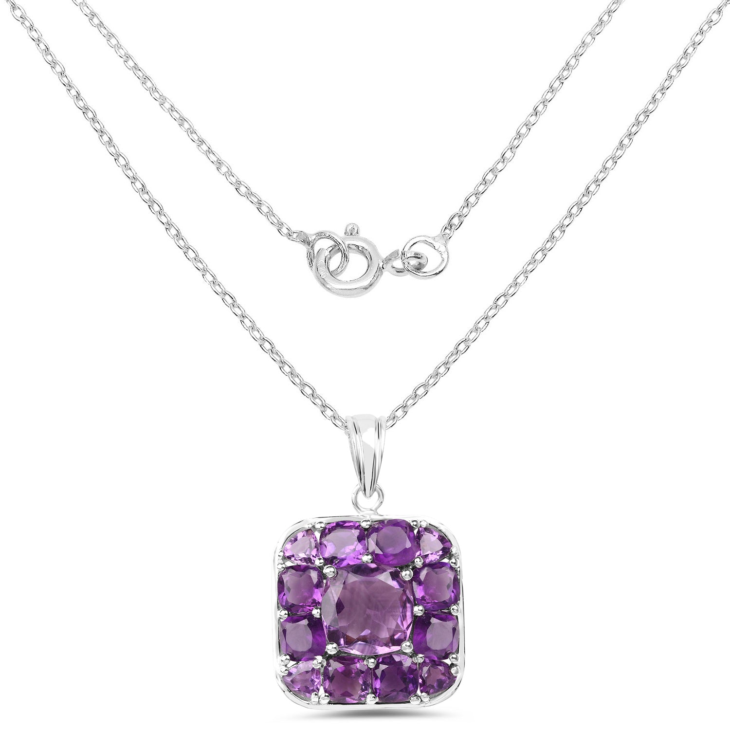 8.20 Carat Genuine Amethyst .925 Sterling Silver Pendant on sale at MyriadMart