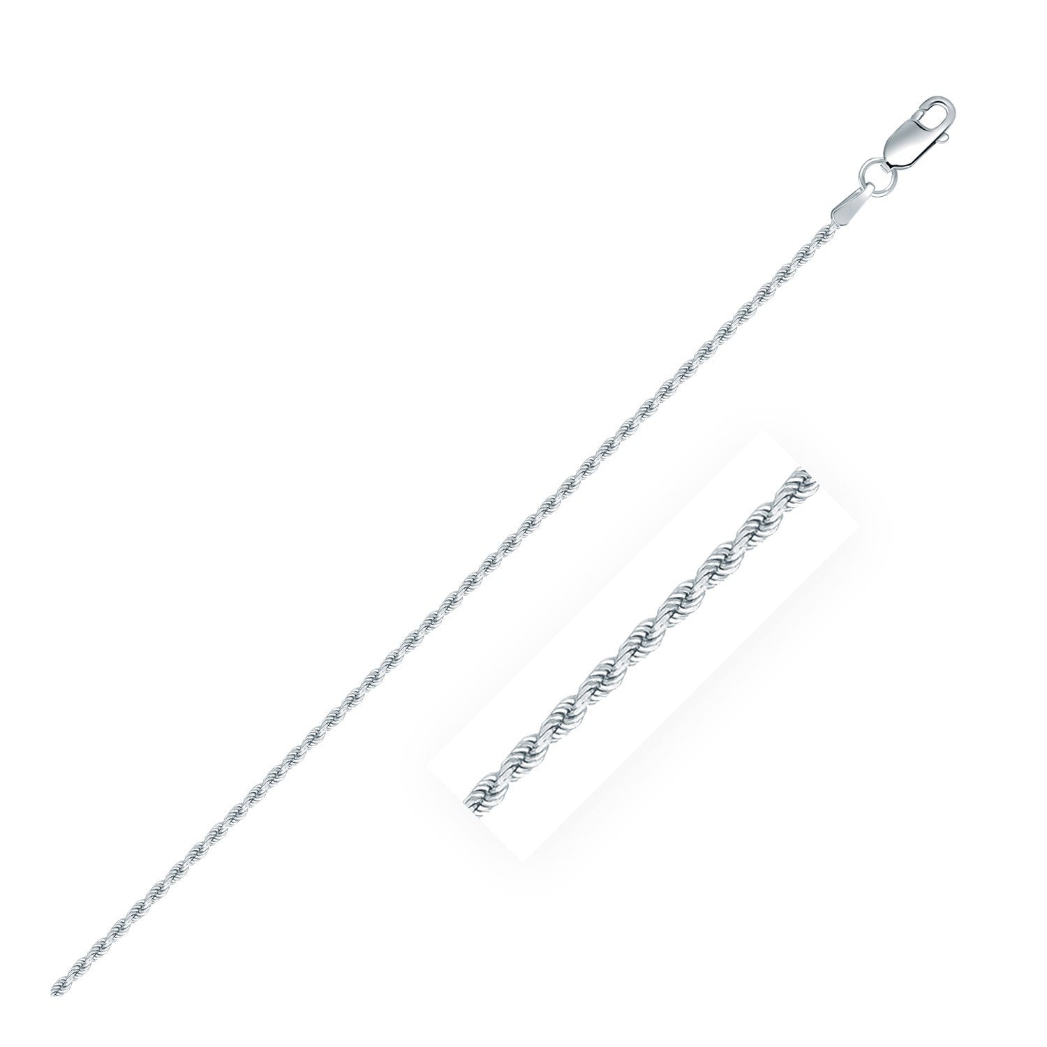 Sterling Silver 1.4mm Diamond Cut Rope Style Chain on sale at MyriadMart