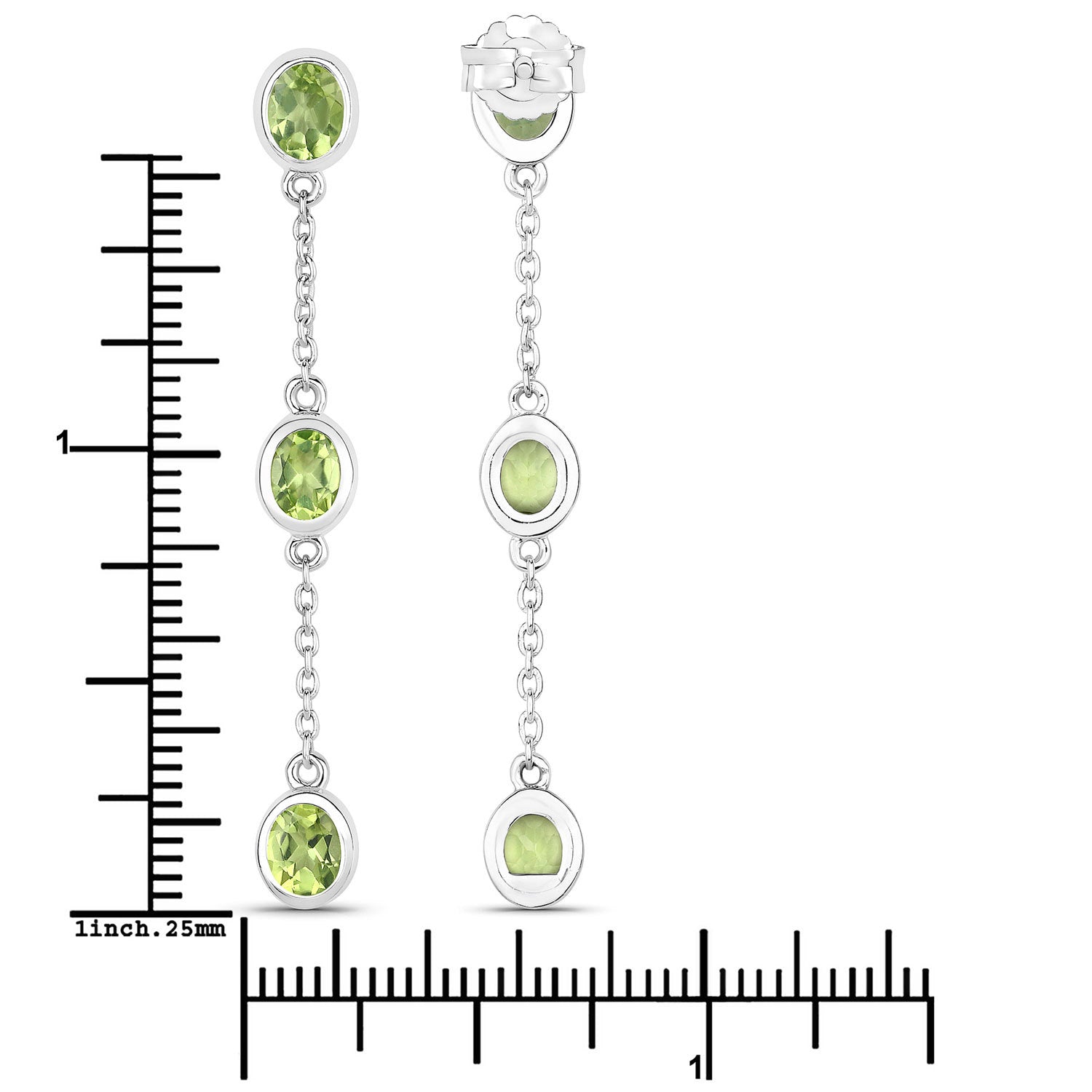 2.10 Carat Genuine Peridot .925 Sterling Silver Earrings on sale at MyriadMart
