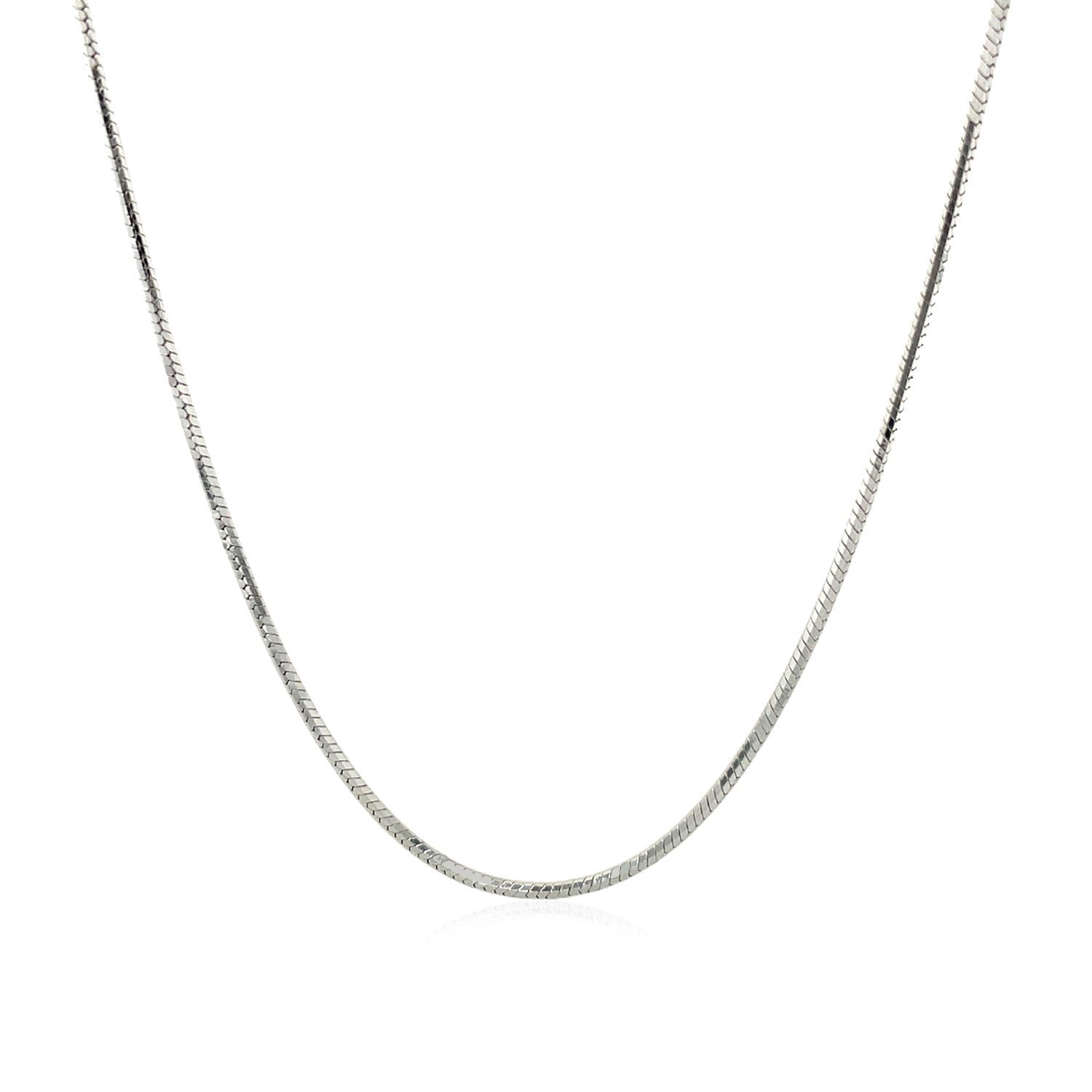 Sterling Silver Rhodium Plated Octagonal Snake Chain 1.1mm on sale at MyriadMart