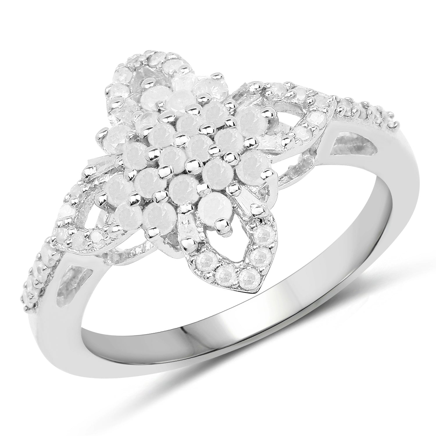 0.55 Carat Genuine White Diamond .925 Sterling Silver Ring on sale at MyriadMart