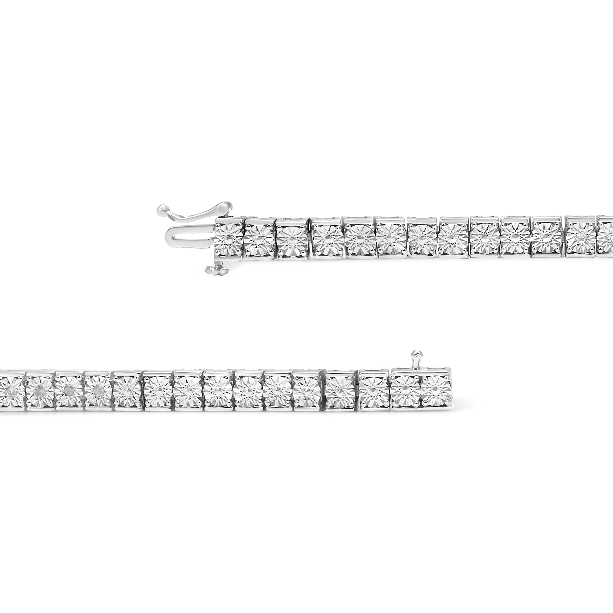 .925 Sterling Silver 1/10 Cttw Diamond 7.25" Link Bracelet I-J Color, I2-I3 Clarity on sale at MyriadMart