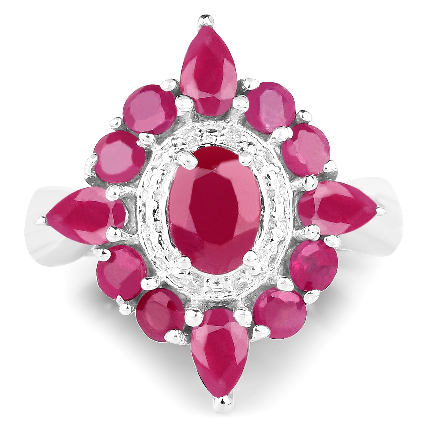 3.04 Carat Glass Filled Ruby .925 Sterling Silver Ring on sale at MyriadMart