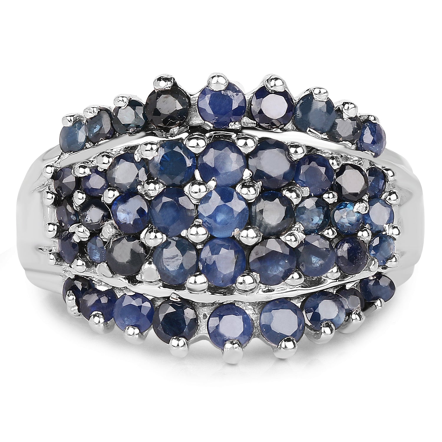 2.70 Carat Genuine Blue Sapphire .925 Sterling Silver Ring on sale at MyriadMart