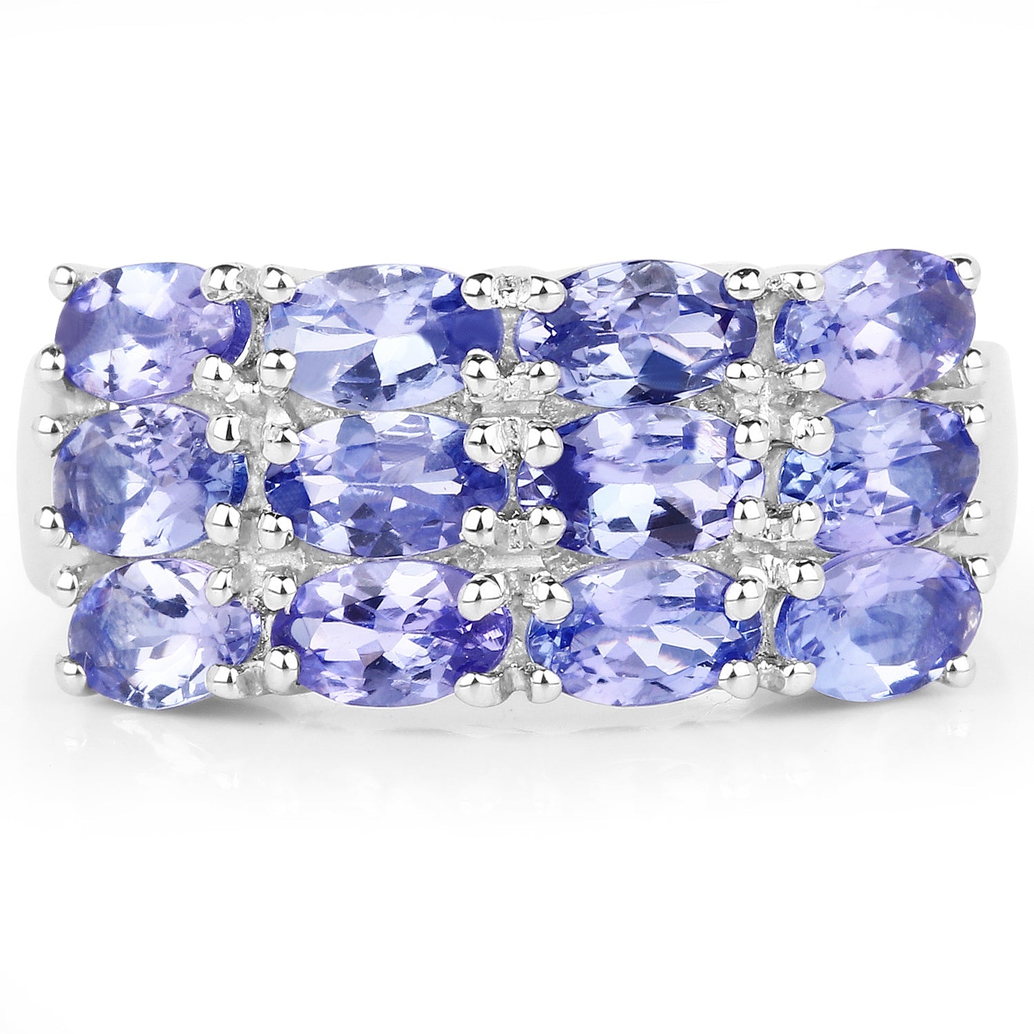 3.00 Carat Genuine Tanzanite .925 Sterling Silver Ring on sale at MyriadMart