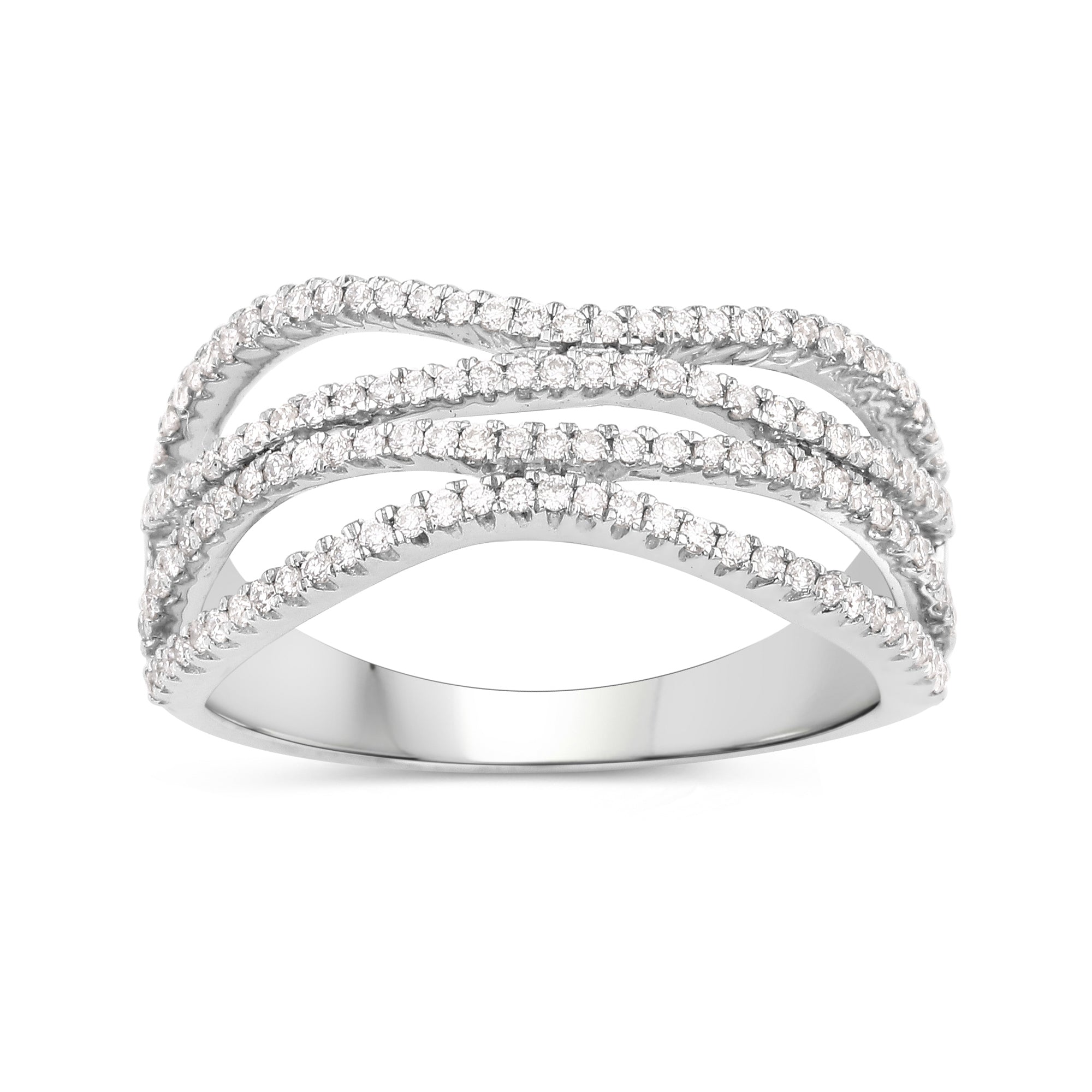 0.46 Carat Genuine White Diamond 14K White Gold Ring F-G Color, SI Clarity on sale at MyriadMart