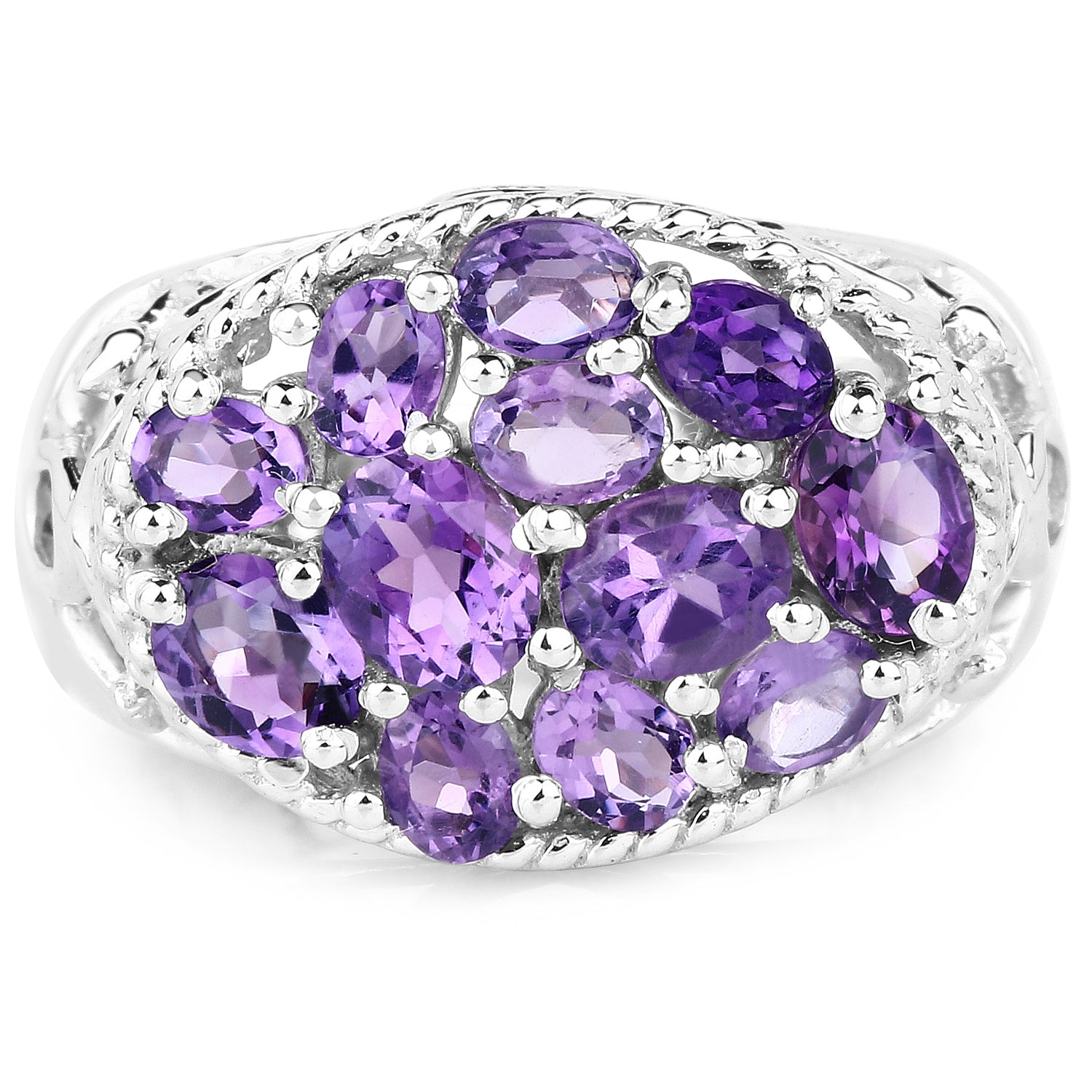 2.64 Carat Genuine Amethyst .925 Sterling Silver Ring on sale at MyriadMart