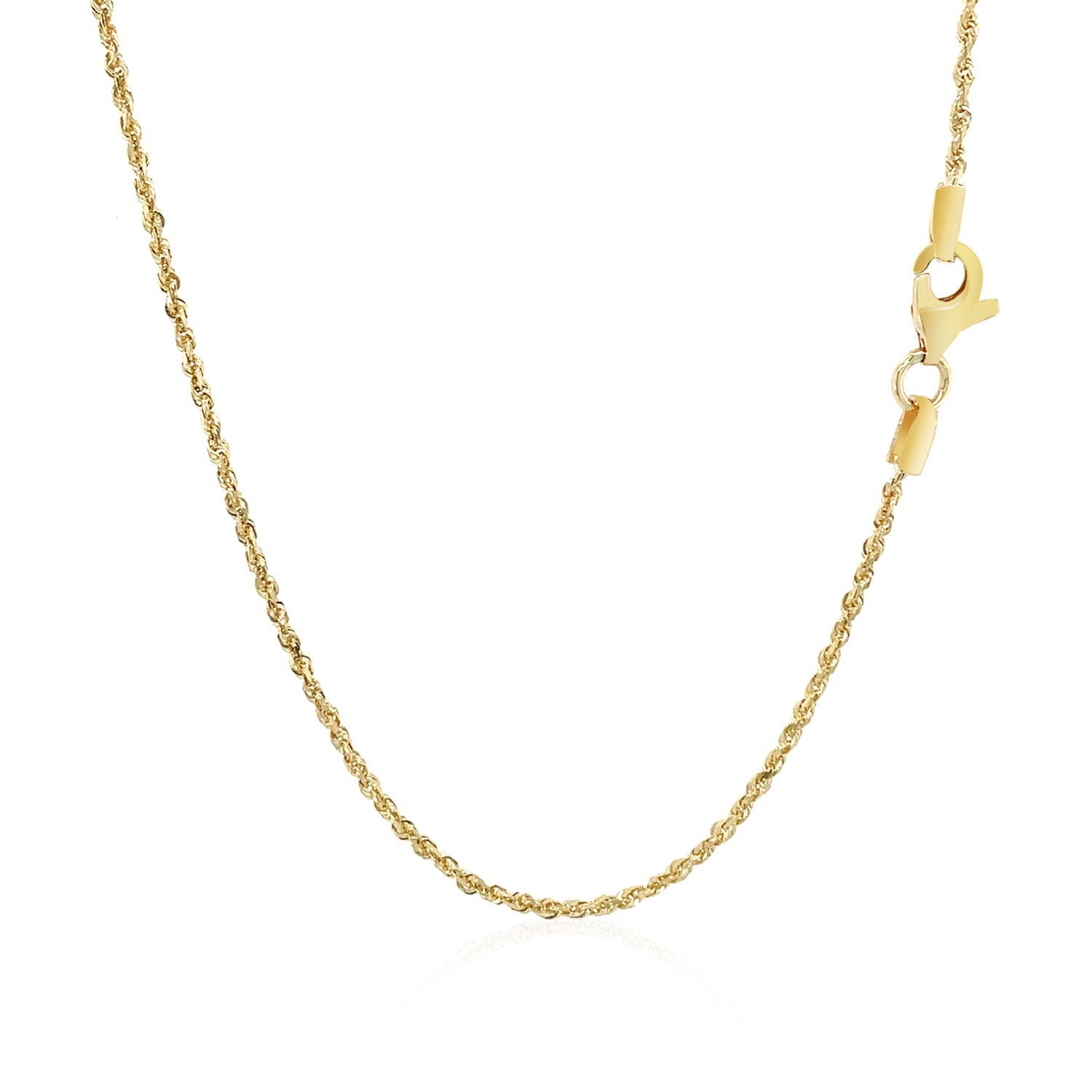 10k Yellow Gold Solid Diamond Cut Rope Chain 1.4mm on sale at MyriadMart