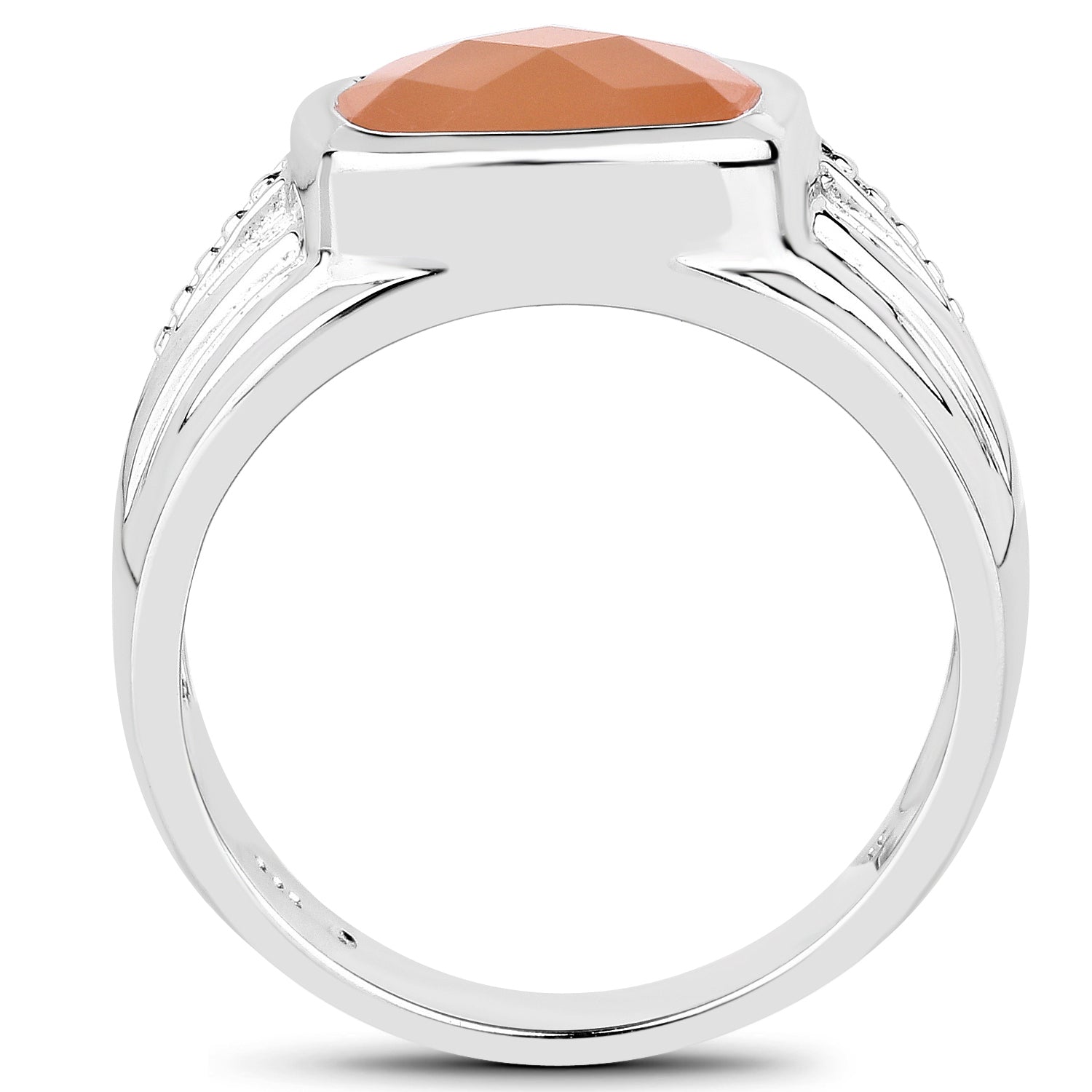 2.60 Carat Genuine Peach Moonstone .925 Sterling Silver Ring on sale at MyriadMart