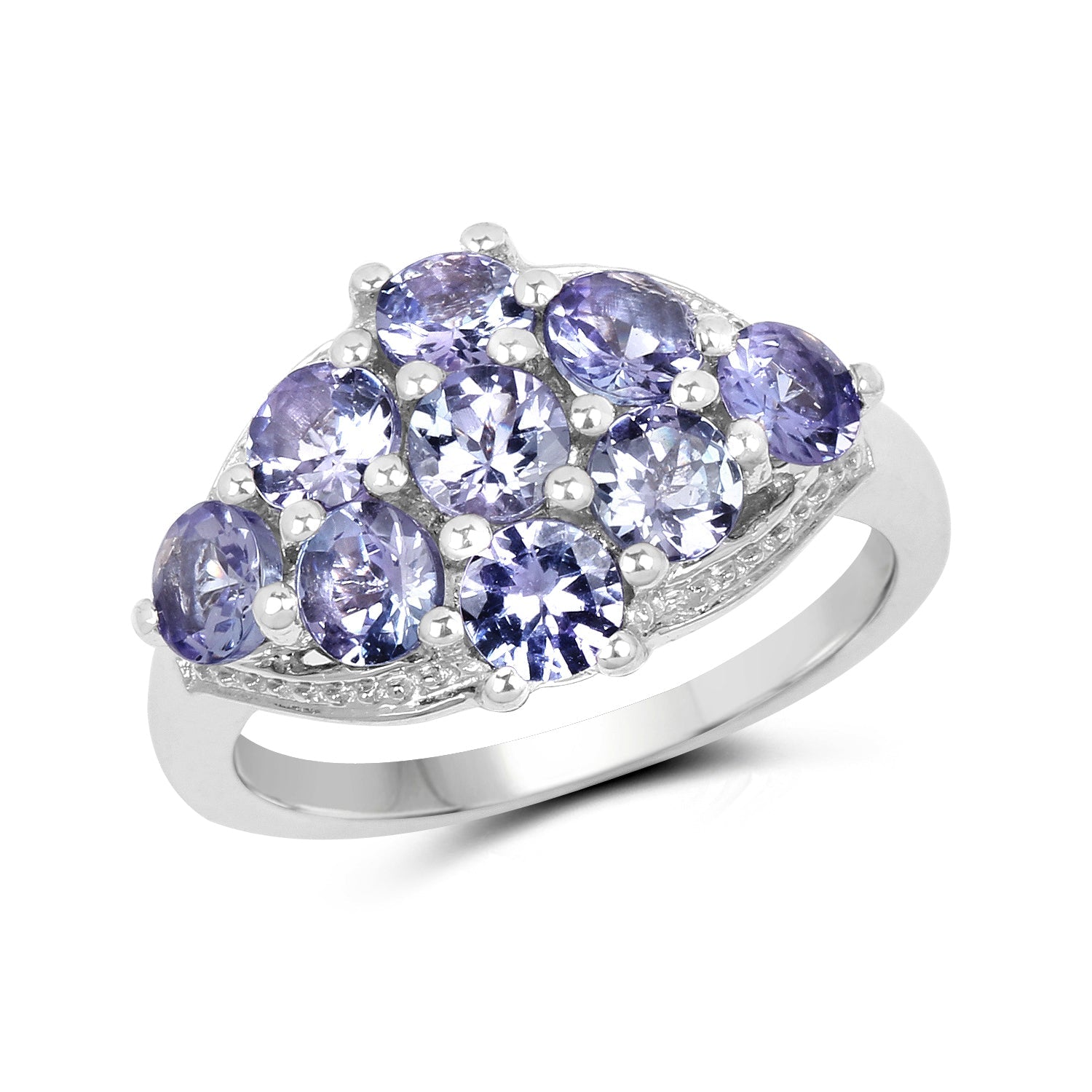 2.07 Carat Genuine Tanzanite .925 Sterling Silver Ring on sale at MyriadMart